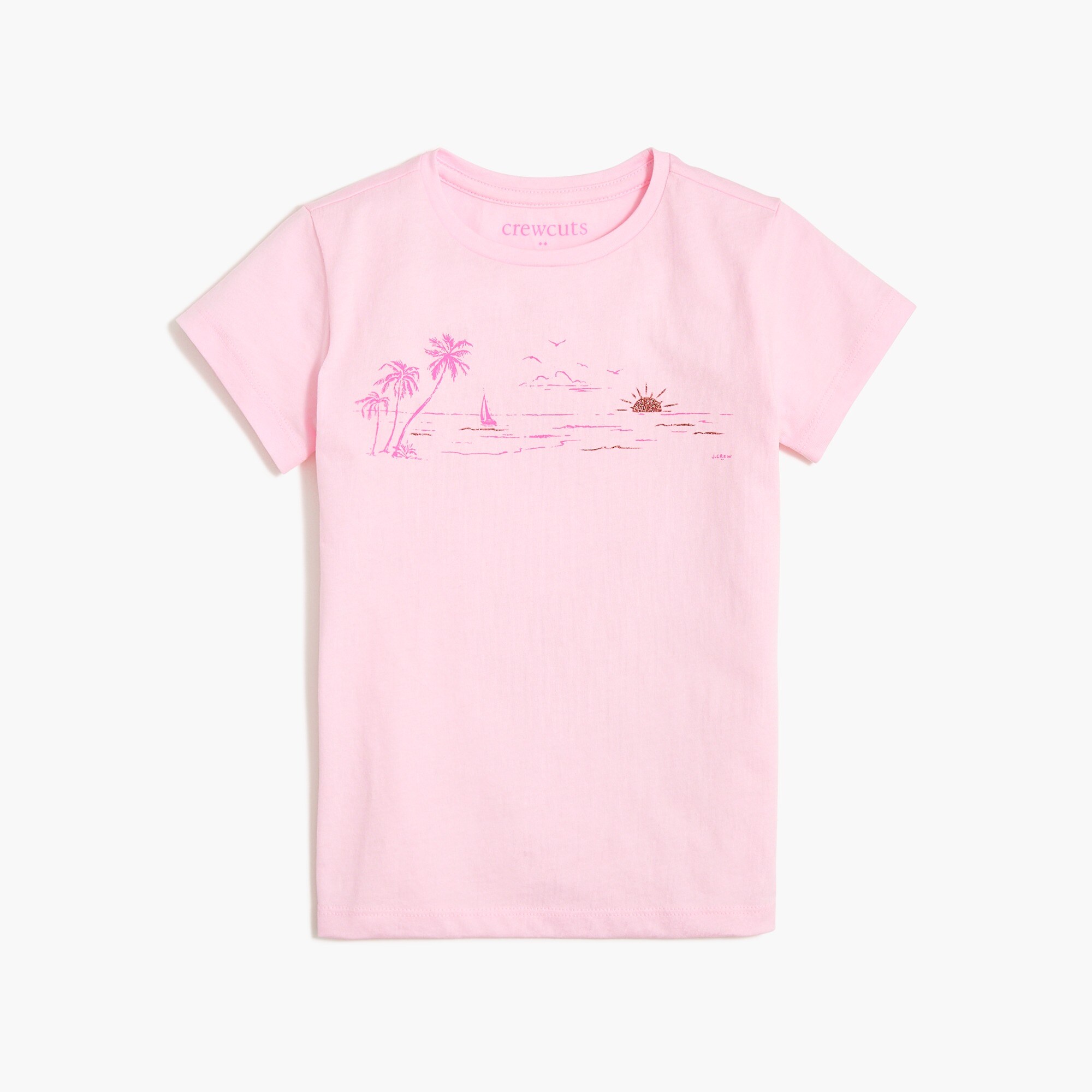 girls' tropical beach graphic tee for girls