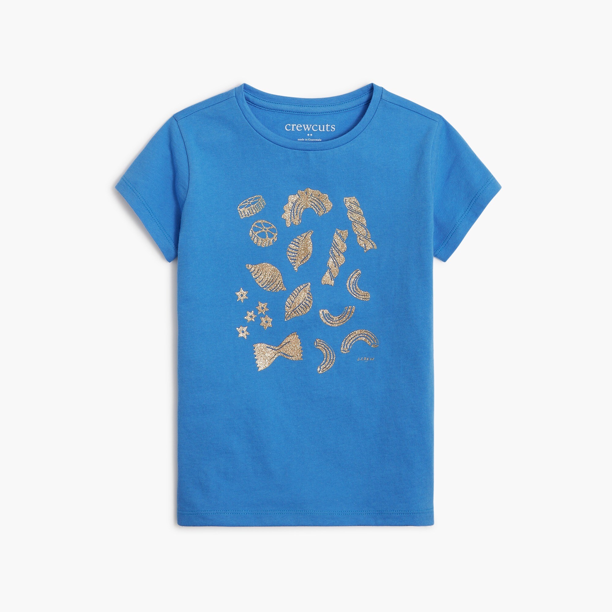 Girls' glitter pasta graphic tee