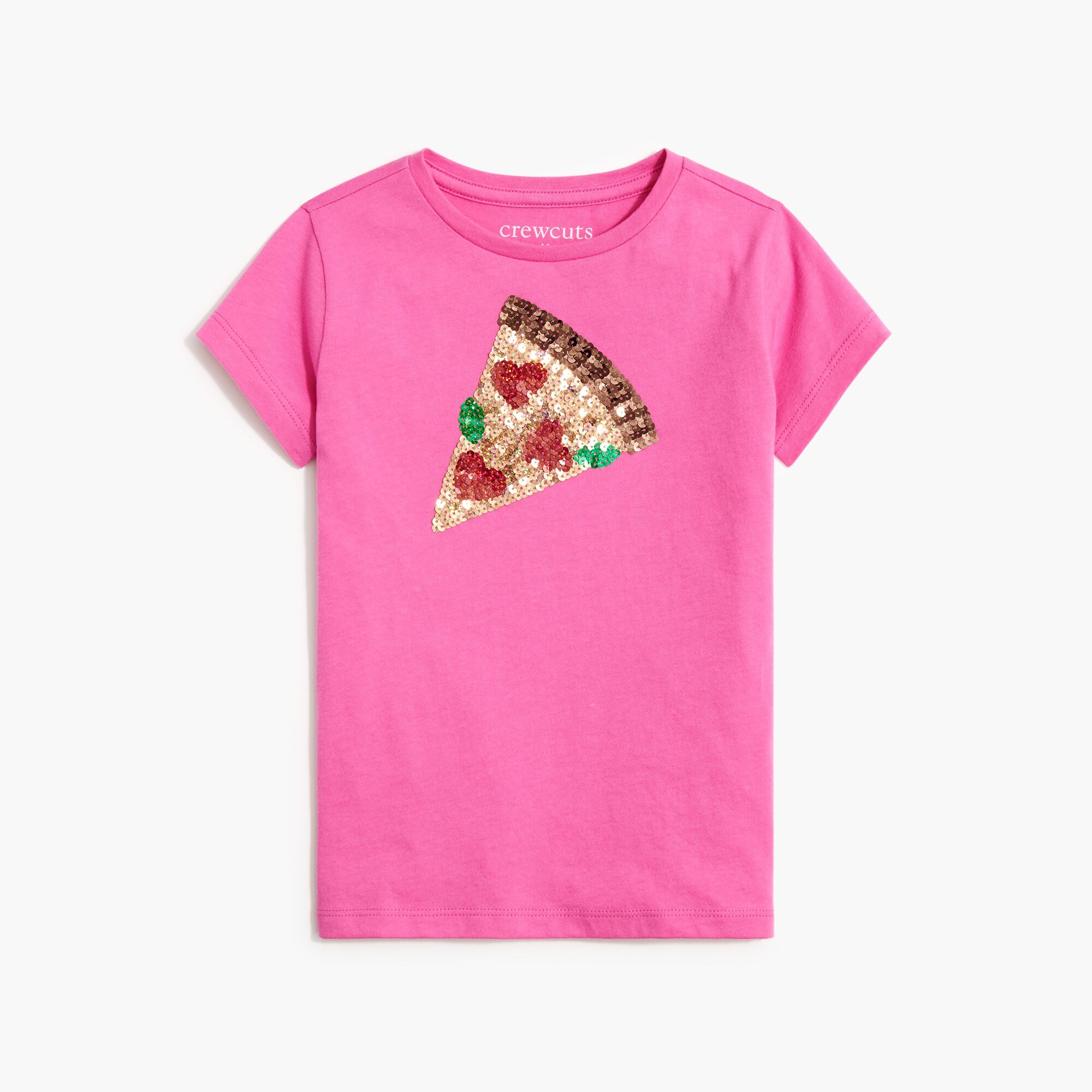 girls' sequin pizza heart graphic tee for girls