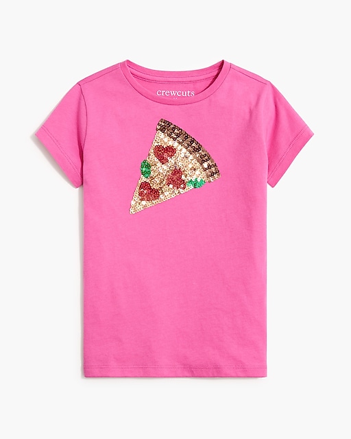girls Girls' sequin pizza heart graphic tee