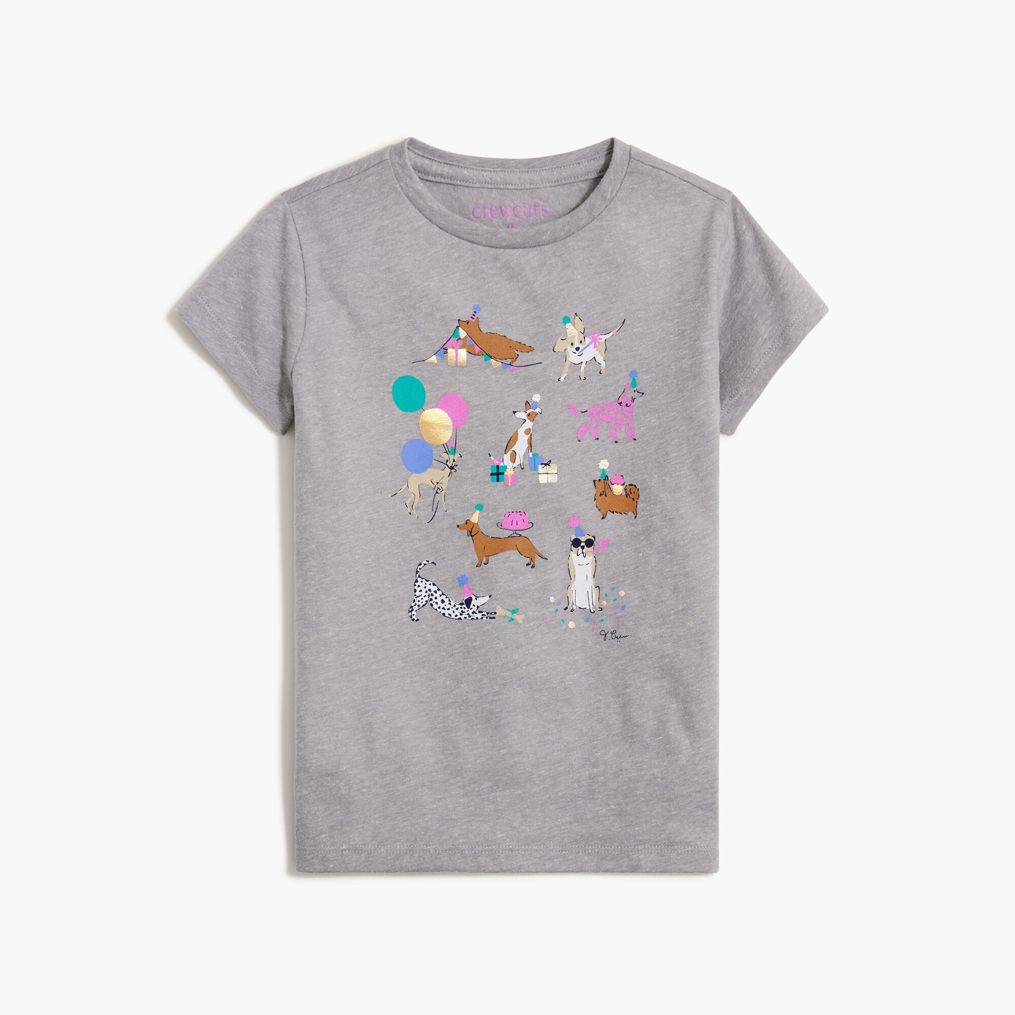 Girls' party dogs graphic tee
