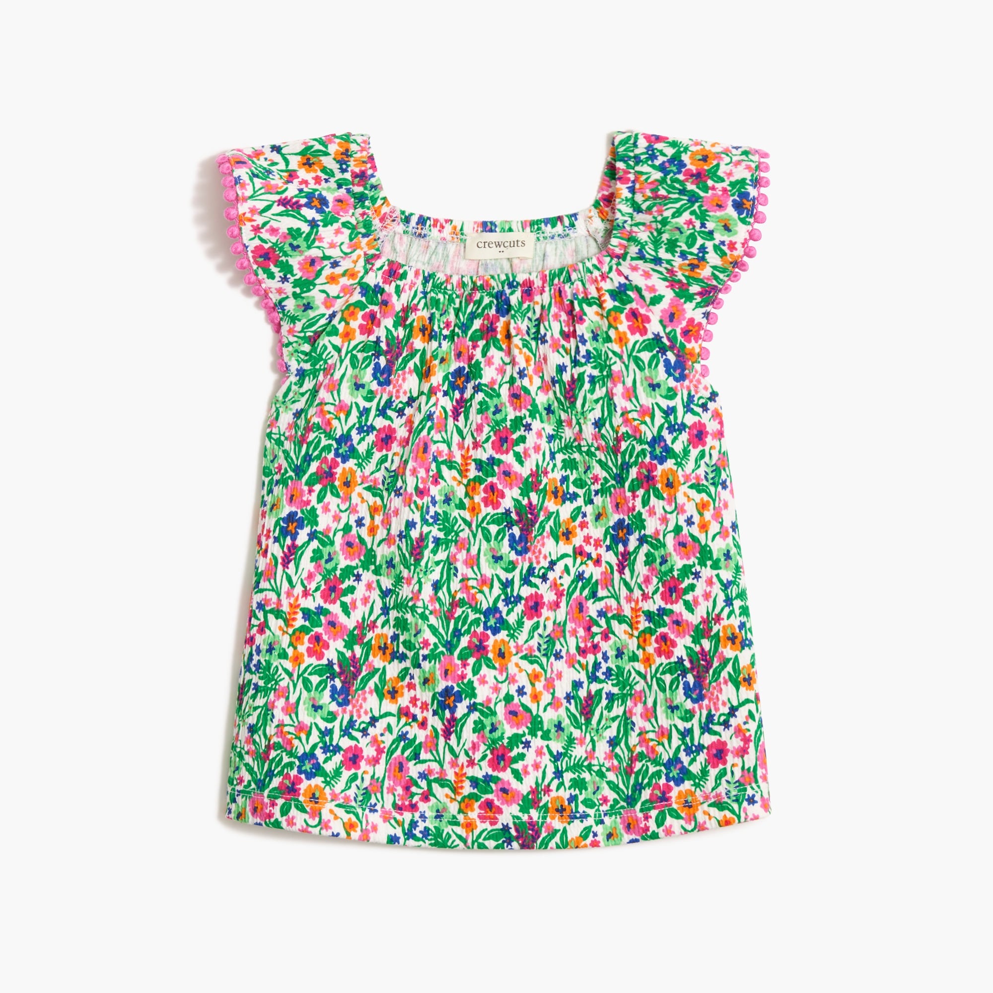girls Girls' floral crinkle-knit tank top