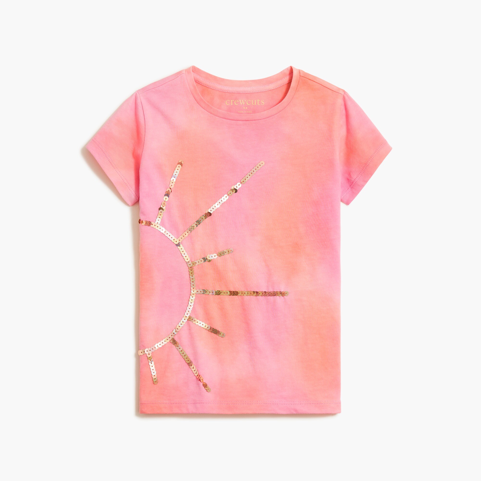 Girls' sequin tie-dye sun graphic tee