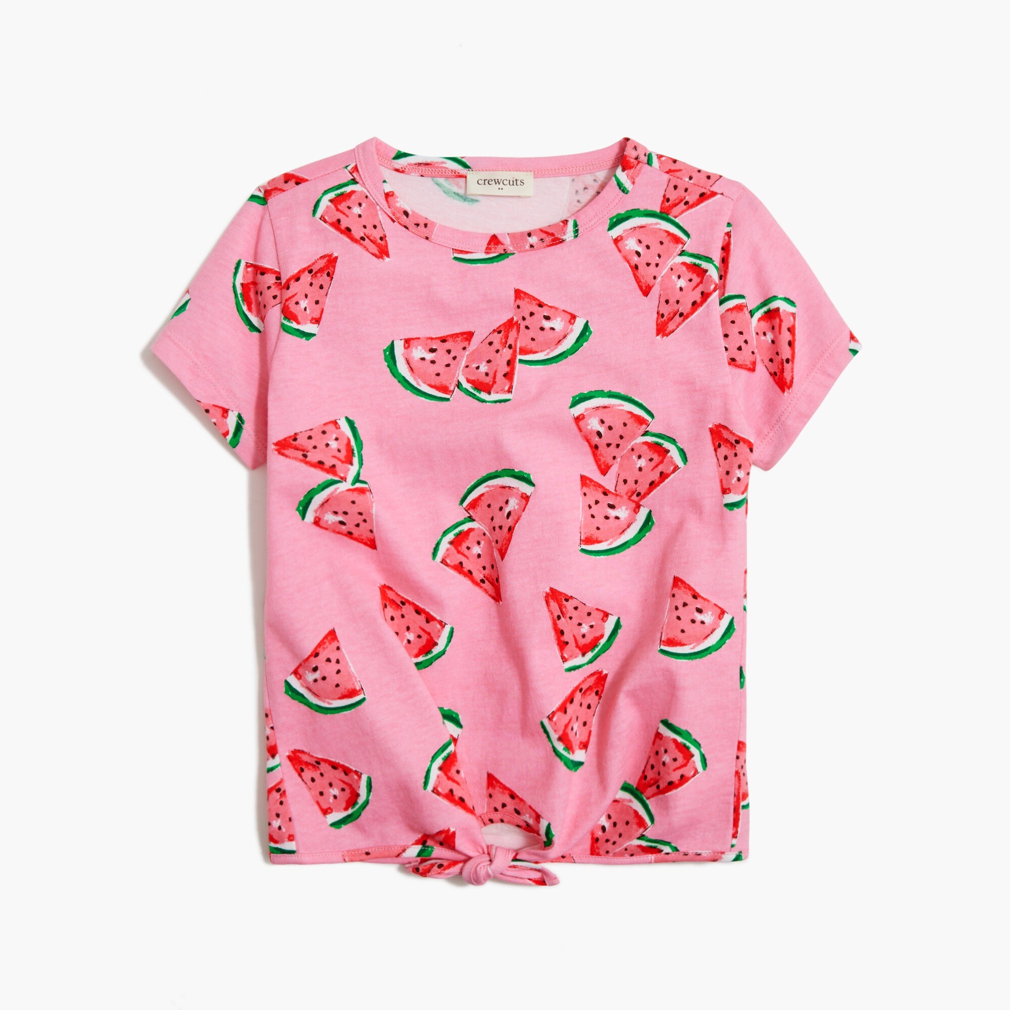 Girls' tie-front watermelon tee