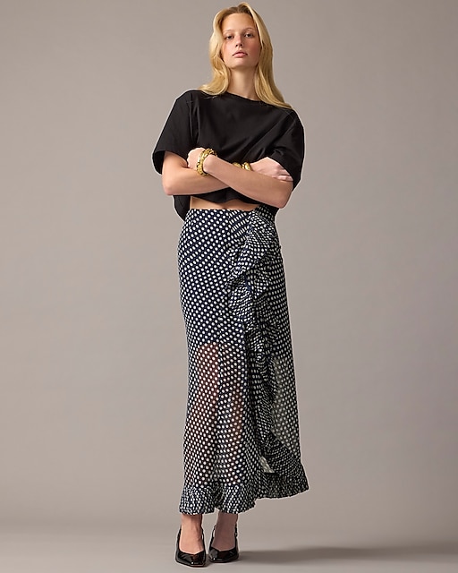  Collection chiffon ruffle skirt in dot