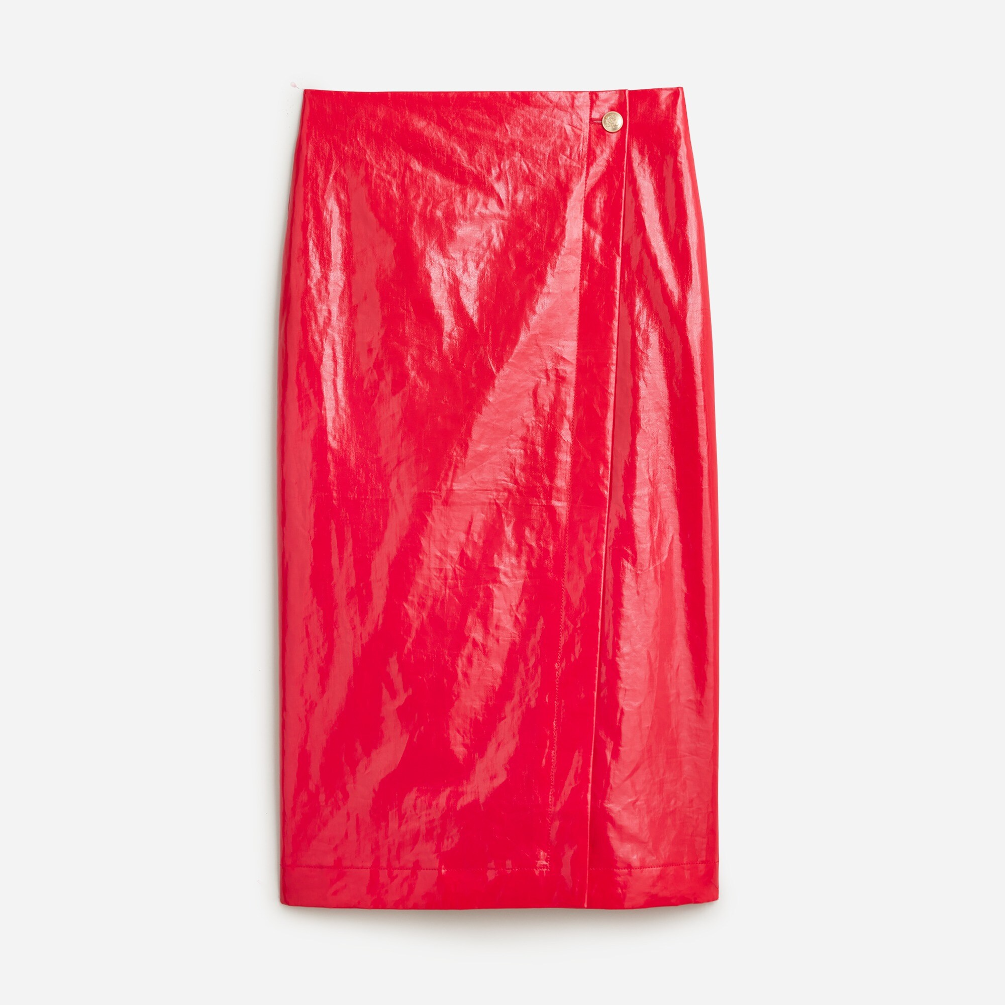 womens Collection wrap skirt in laminated linen