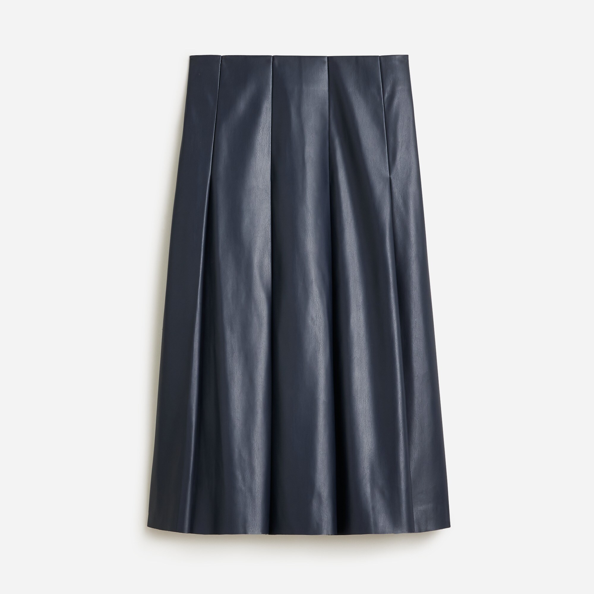 Pleated faux-leather skirt