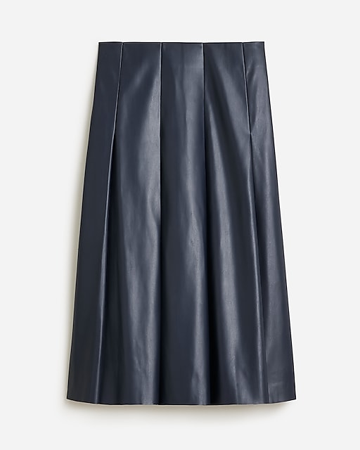  Pleated faux-leather skirt