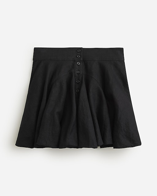 womens Button-up mini skirt in linen