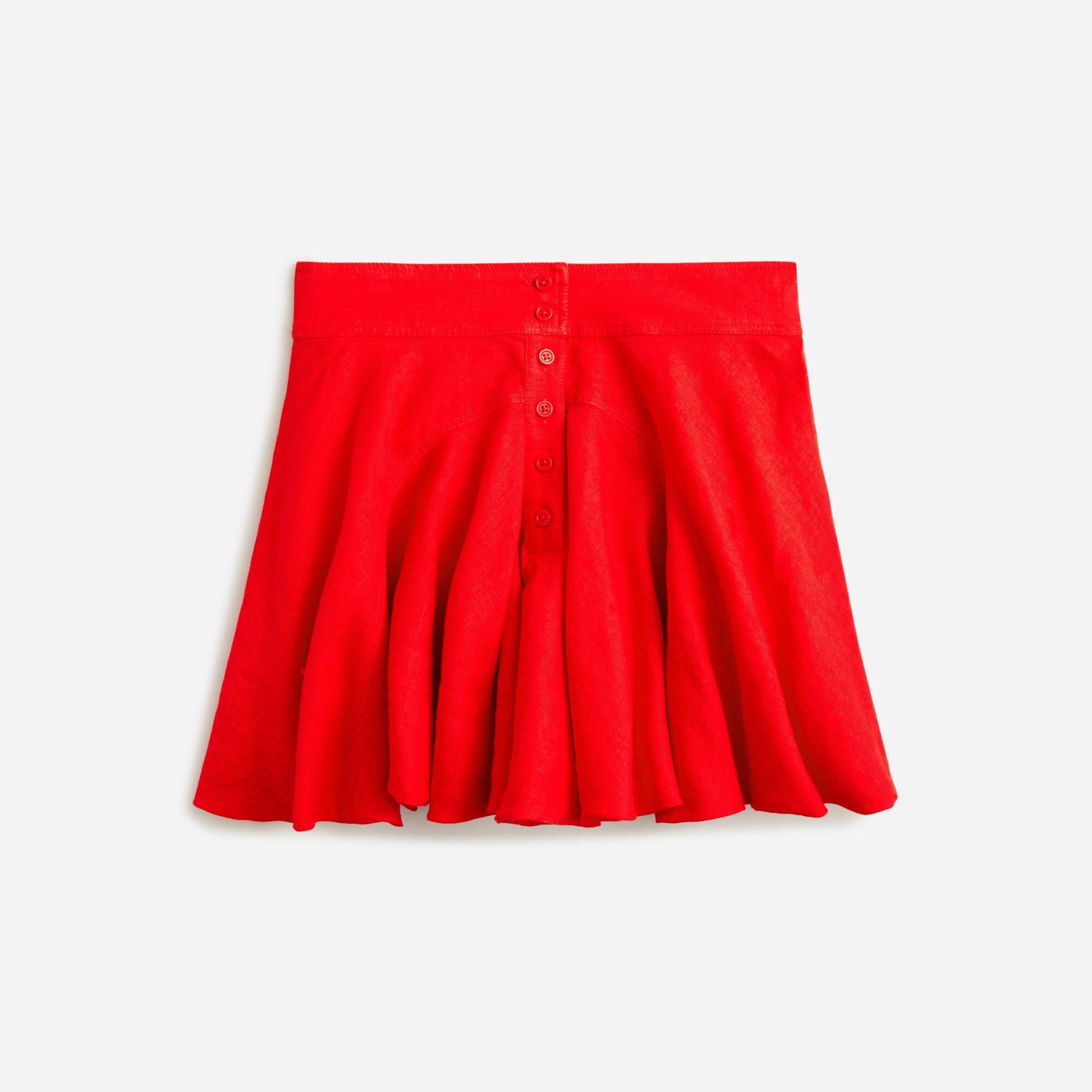 Button-up mini skirt in linen