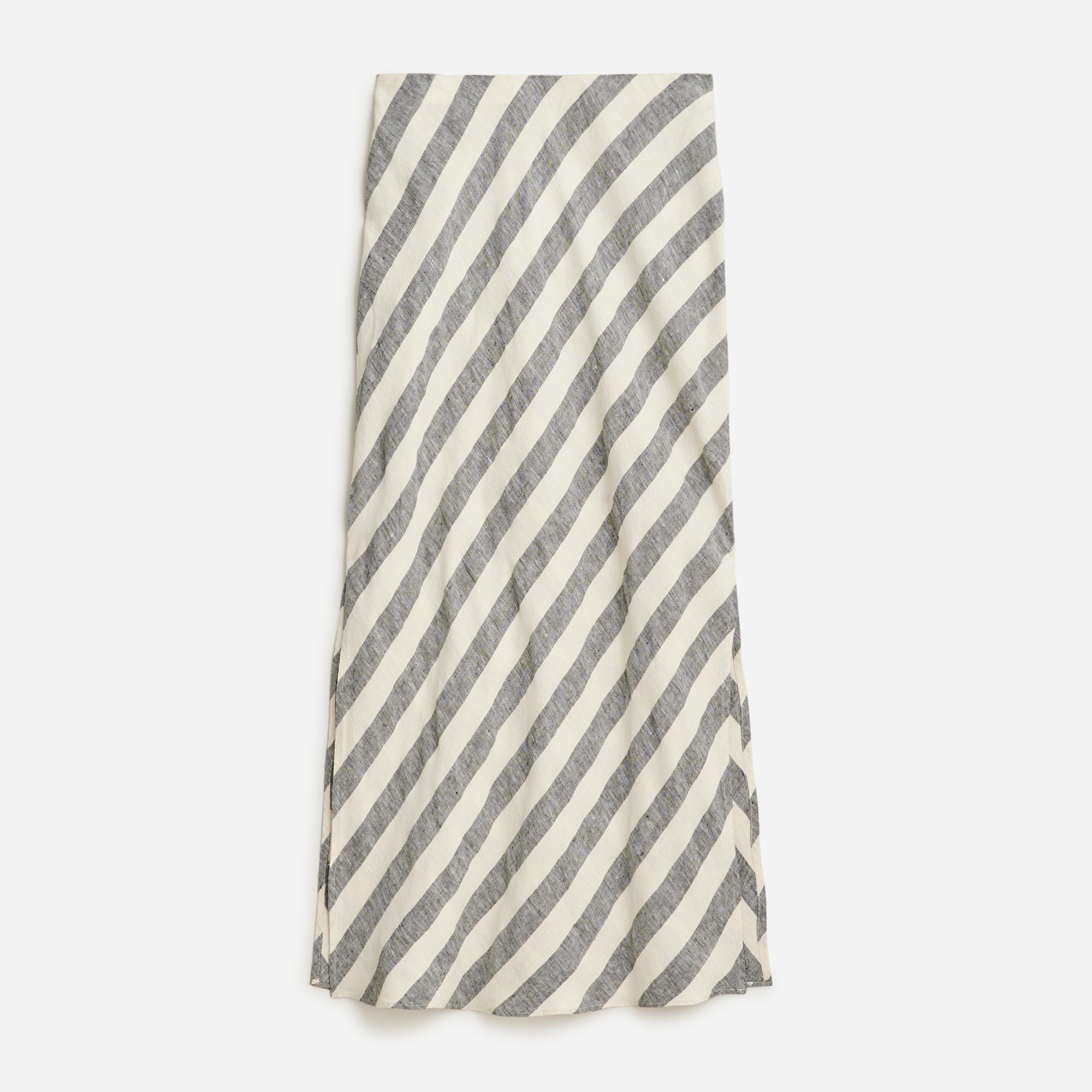 womens Gwyneth slip skirt in striped linen