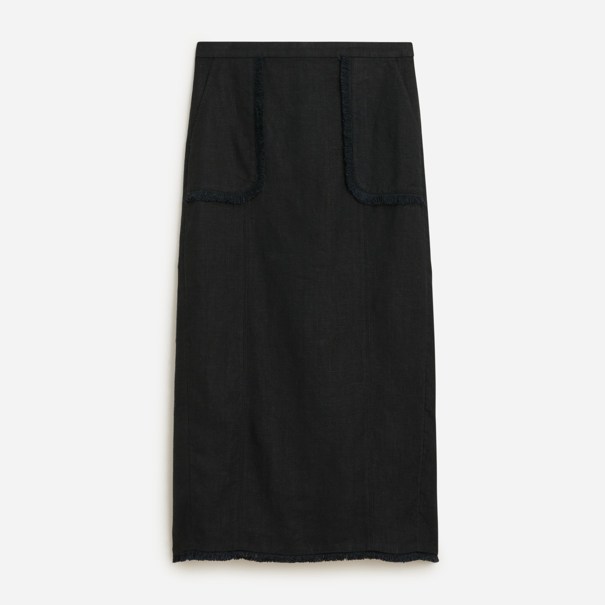 womens Pencil midi skirt in heavyweight linen