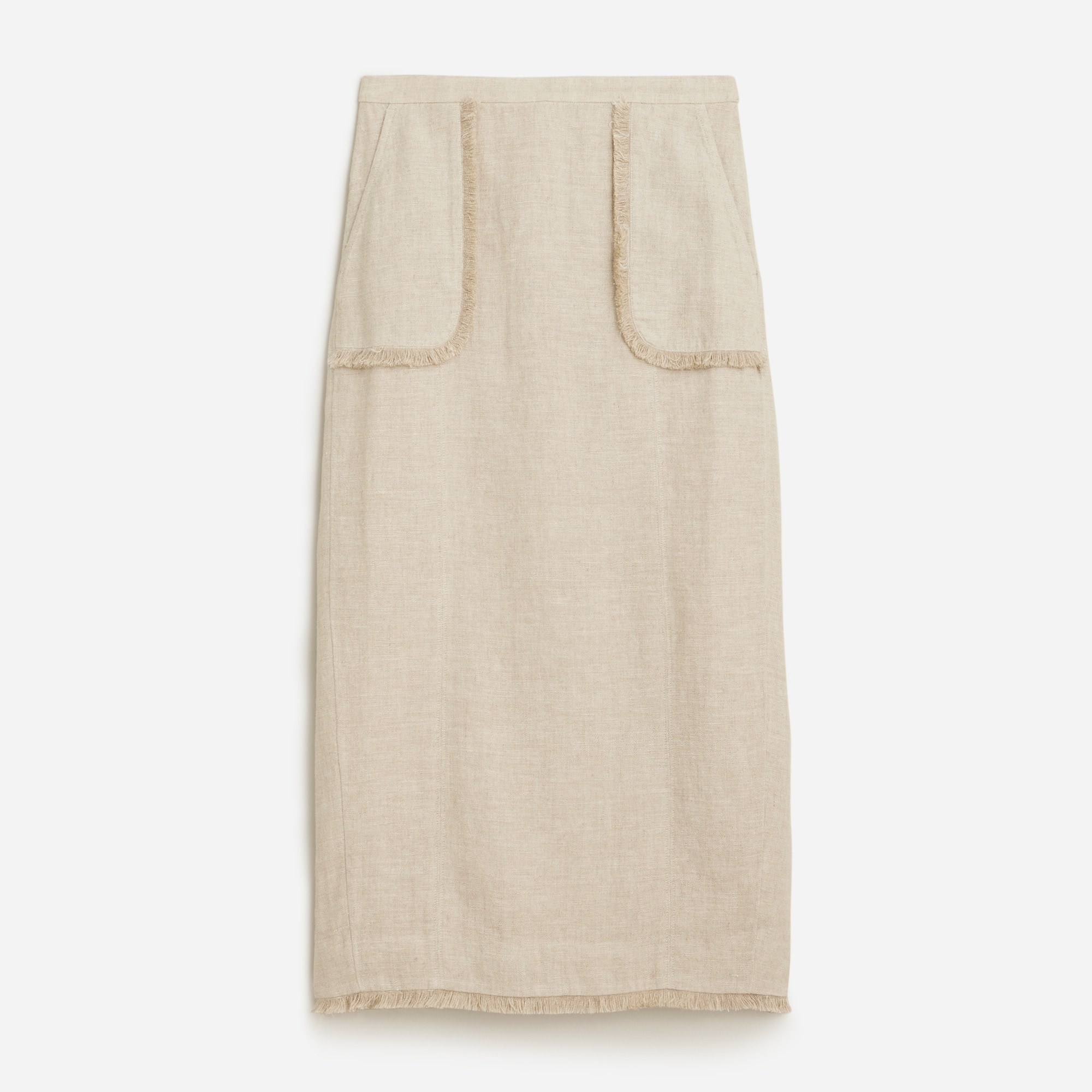  Pencil midi skirt in heavyweight linen