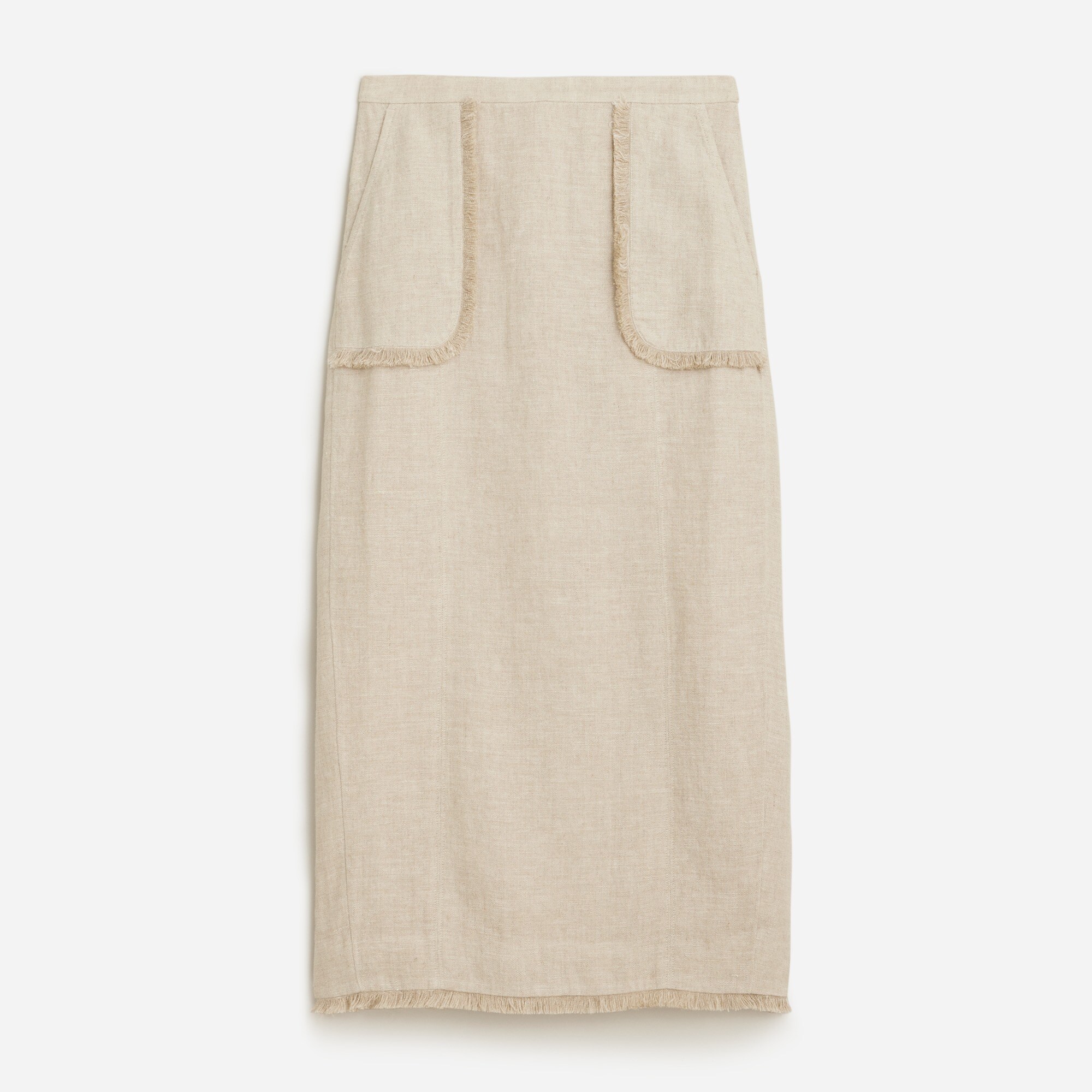 Pencil midi skirt in heavyweight linen