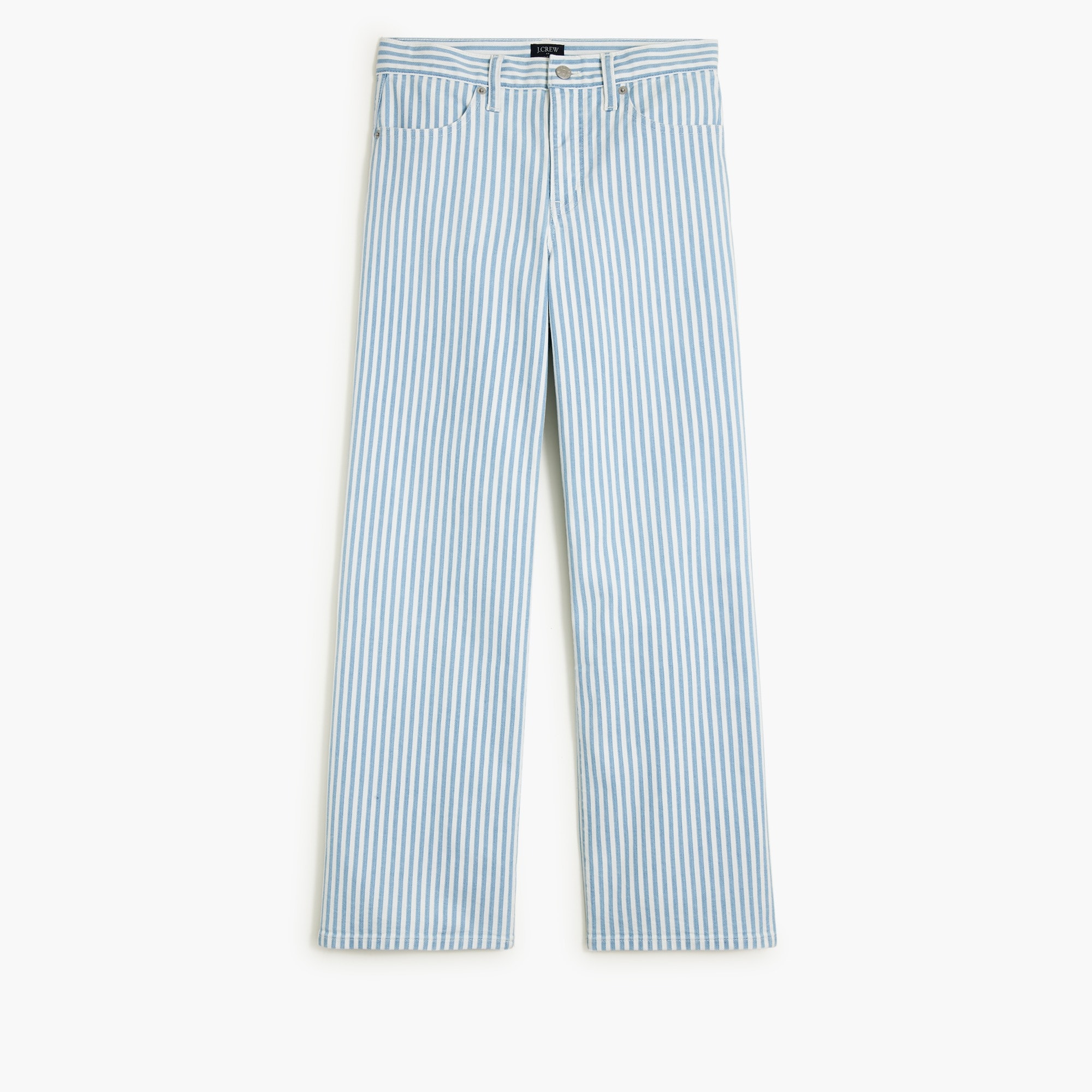 striped wide-leg cropped jean for women