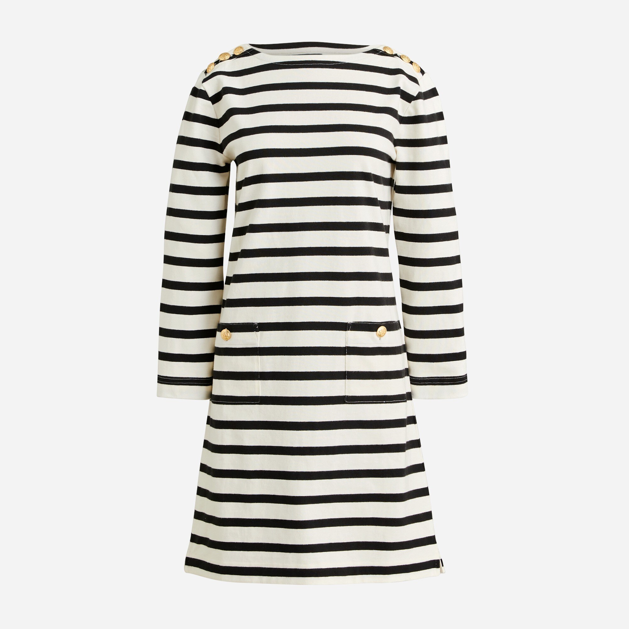 j crew gold stripe dress Sz 10 J CREW Gold METALLIC & Navy DRESS Sleeveless Striped MINI Flare $138
