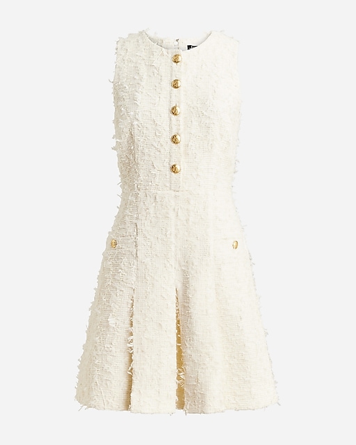  Pleated mini dress in textured tweed