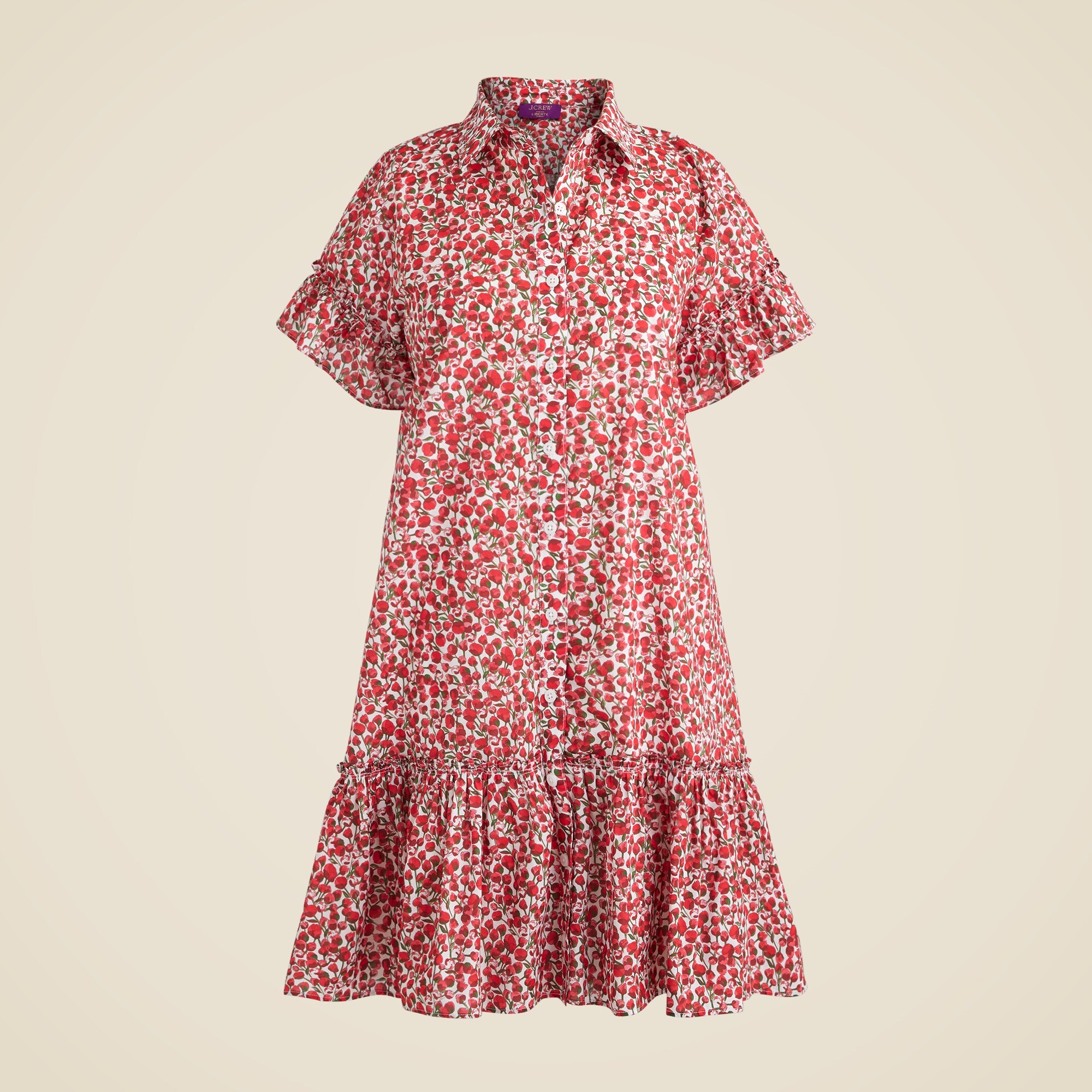 Amelia Shirt-dress In Liberty® Eliza's Red Fabric For Women | J.Crew
