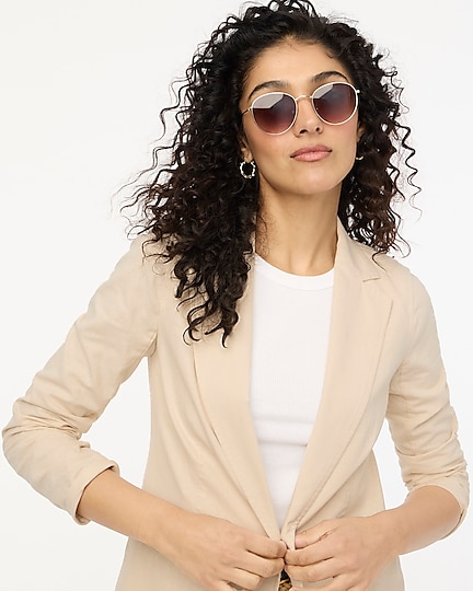factory: relaxed linen-blend blazer for women