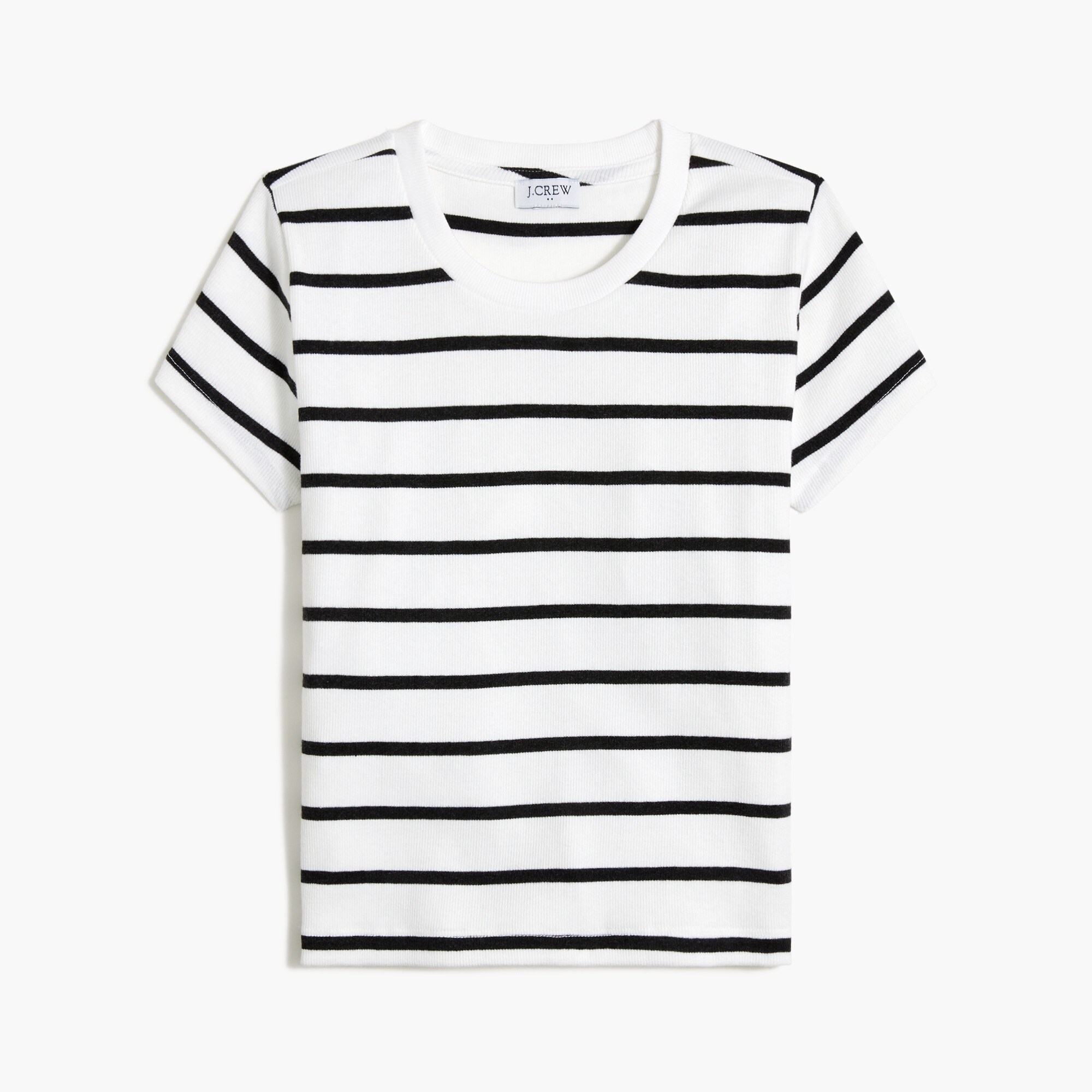 striped cropped ribbed tee for women
