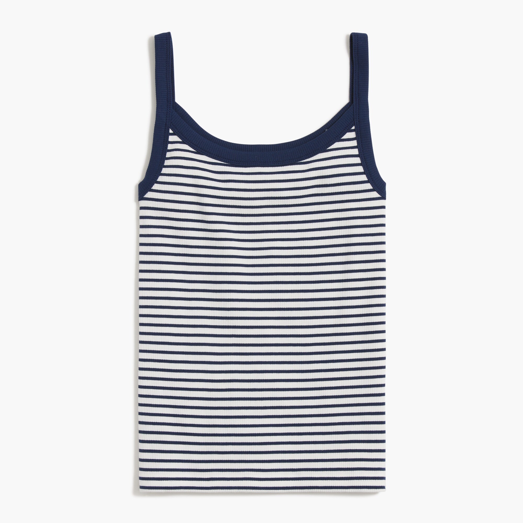 Slim striped strappy ribbed tank top