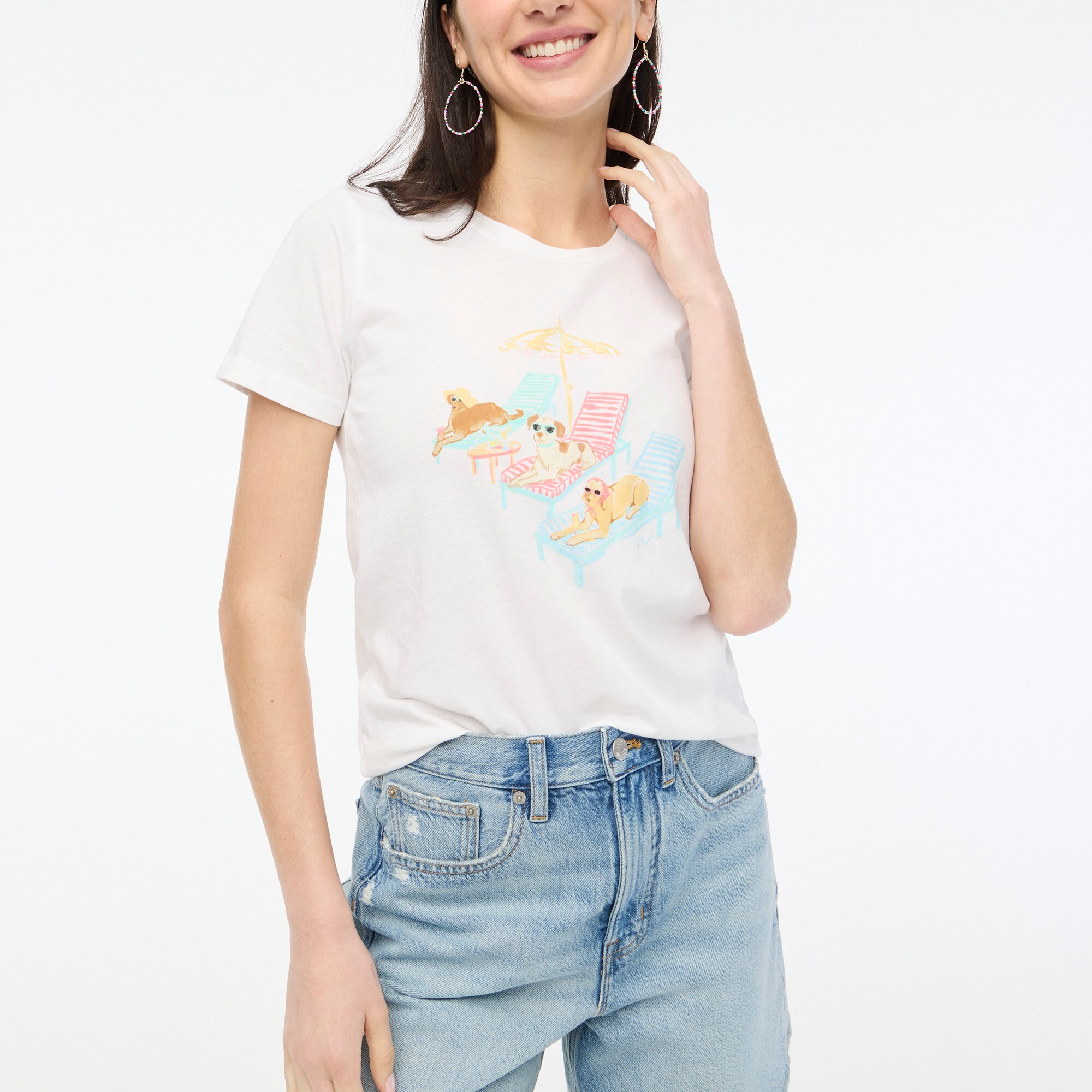 factory: summer dogs graphic tee for women