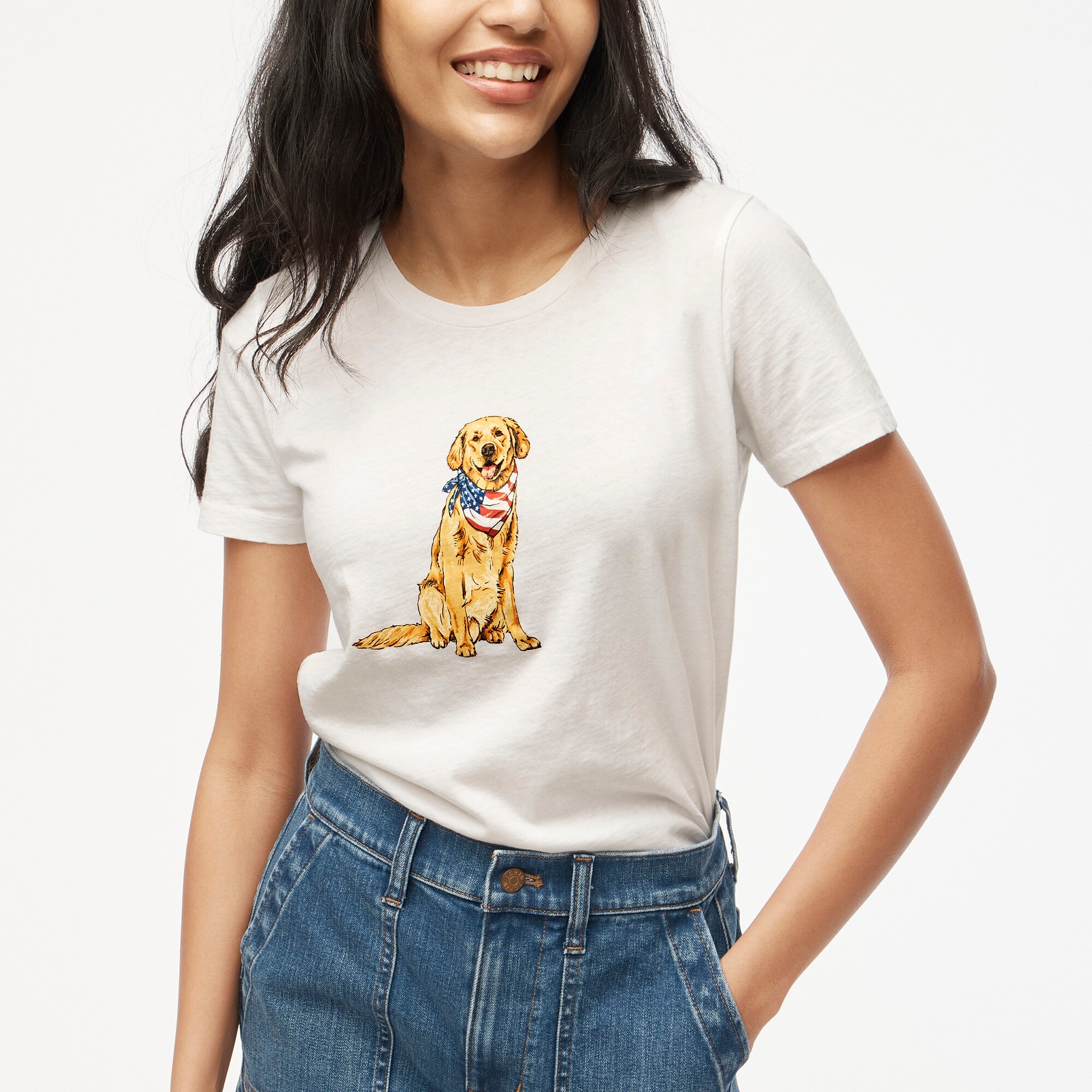 womens Patriotic dog graphic collector's tee
