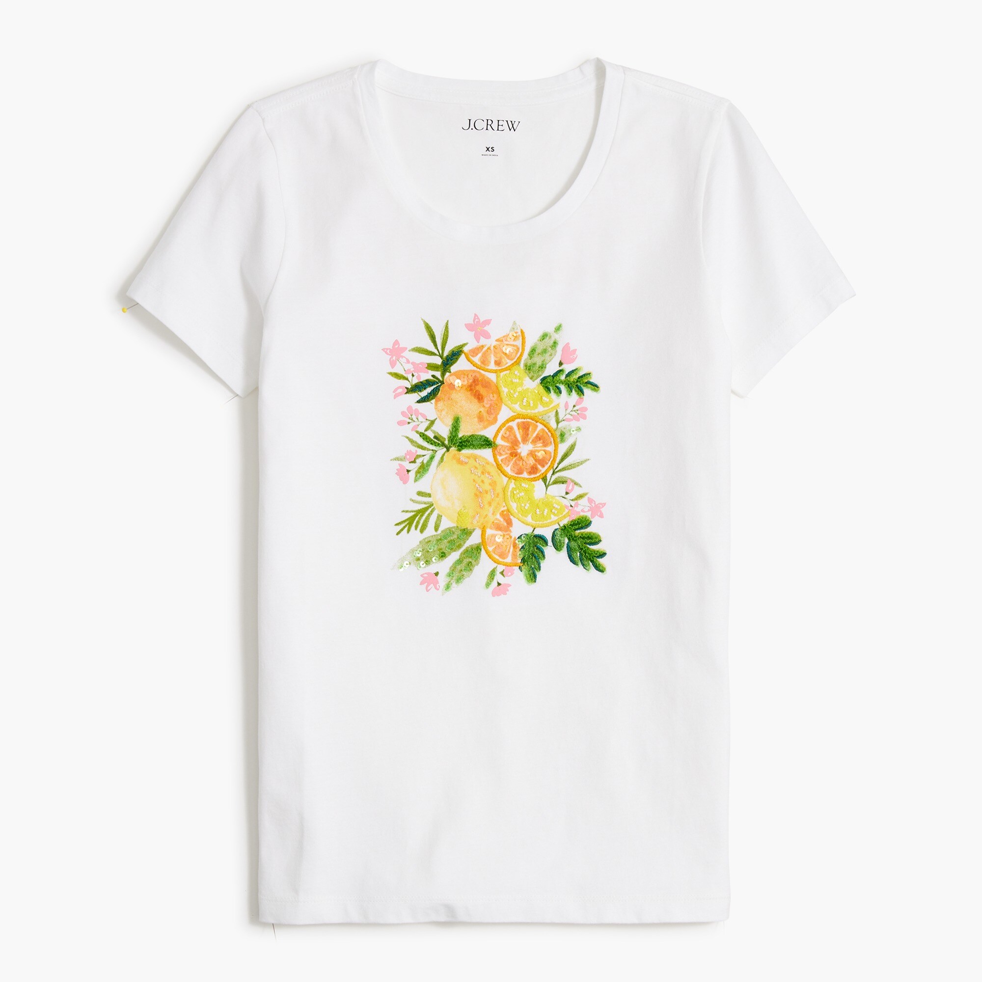 factory: sequin lemon graphic collector's tee for women