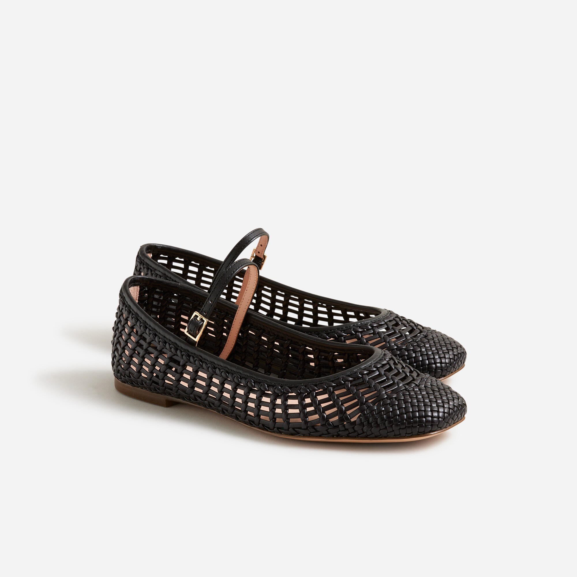 Woven leather flats new arrivals