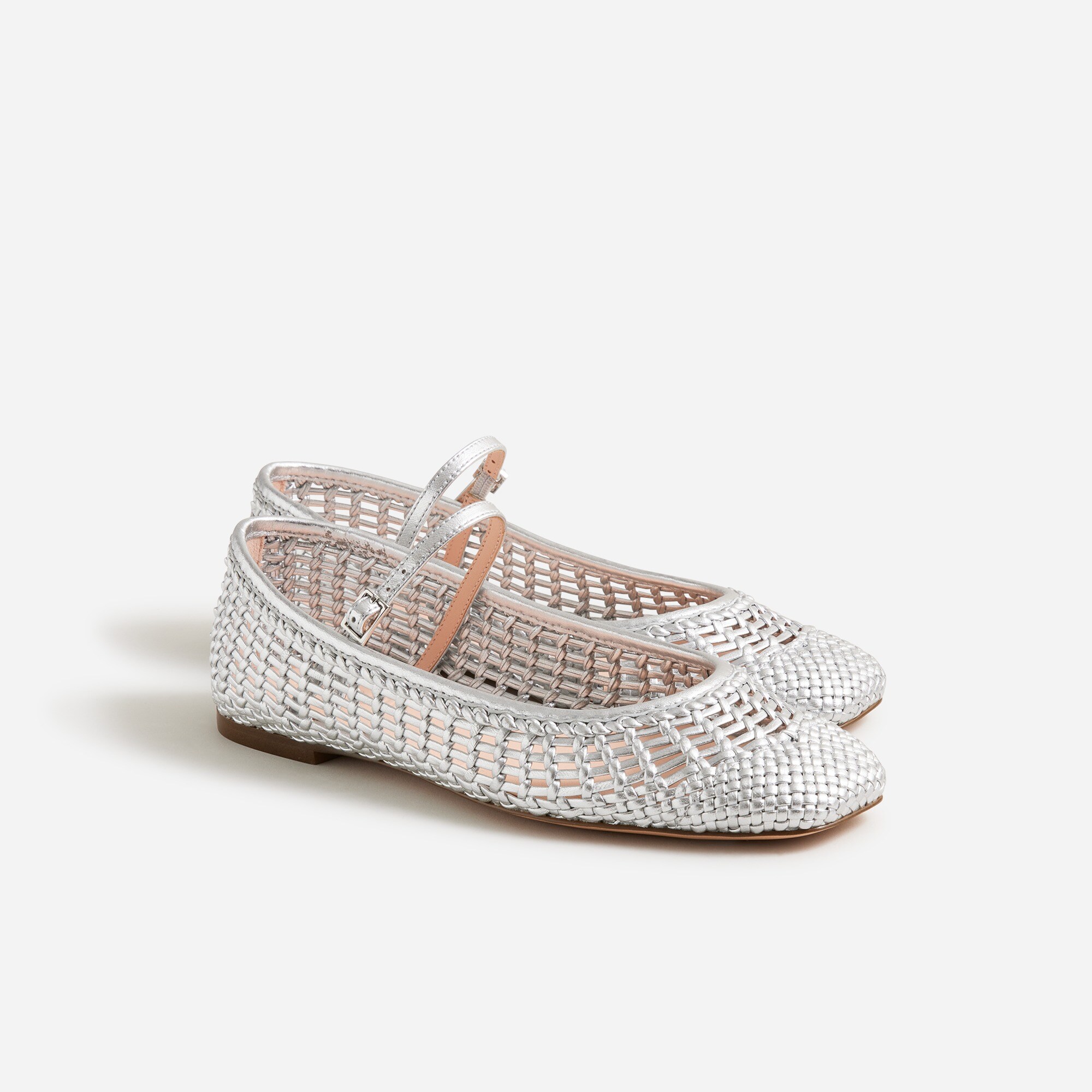 Quinn woven ballet flats in metallic leather