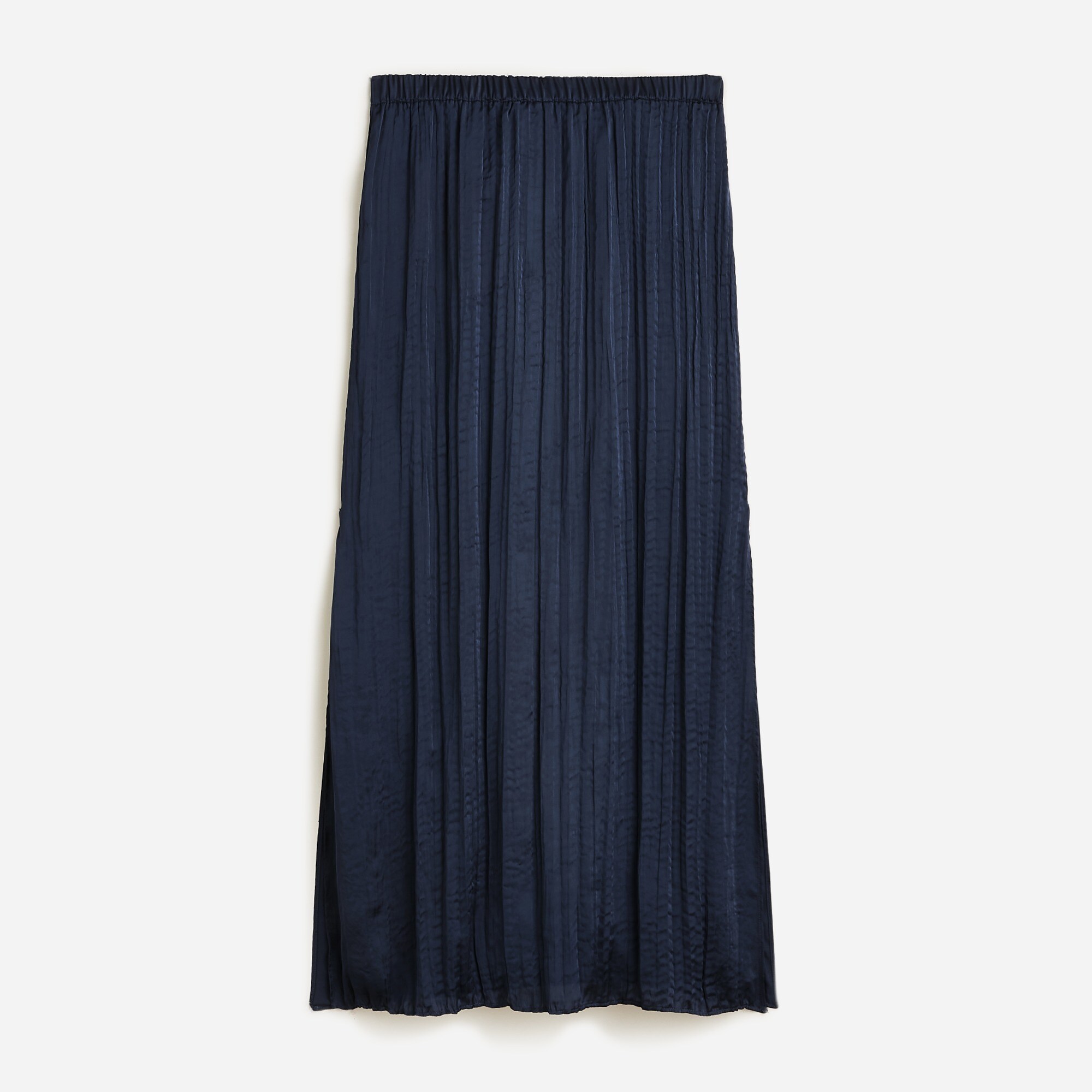womens Side-slit skirt in crinkle satin