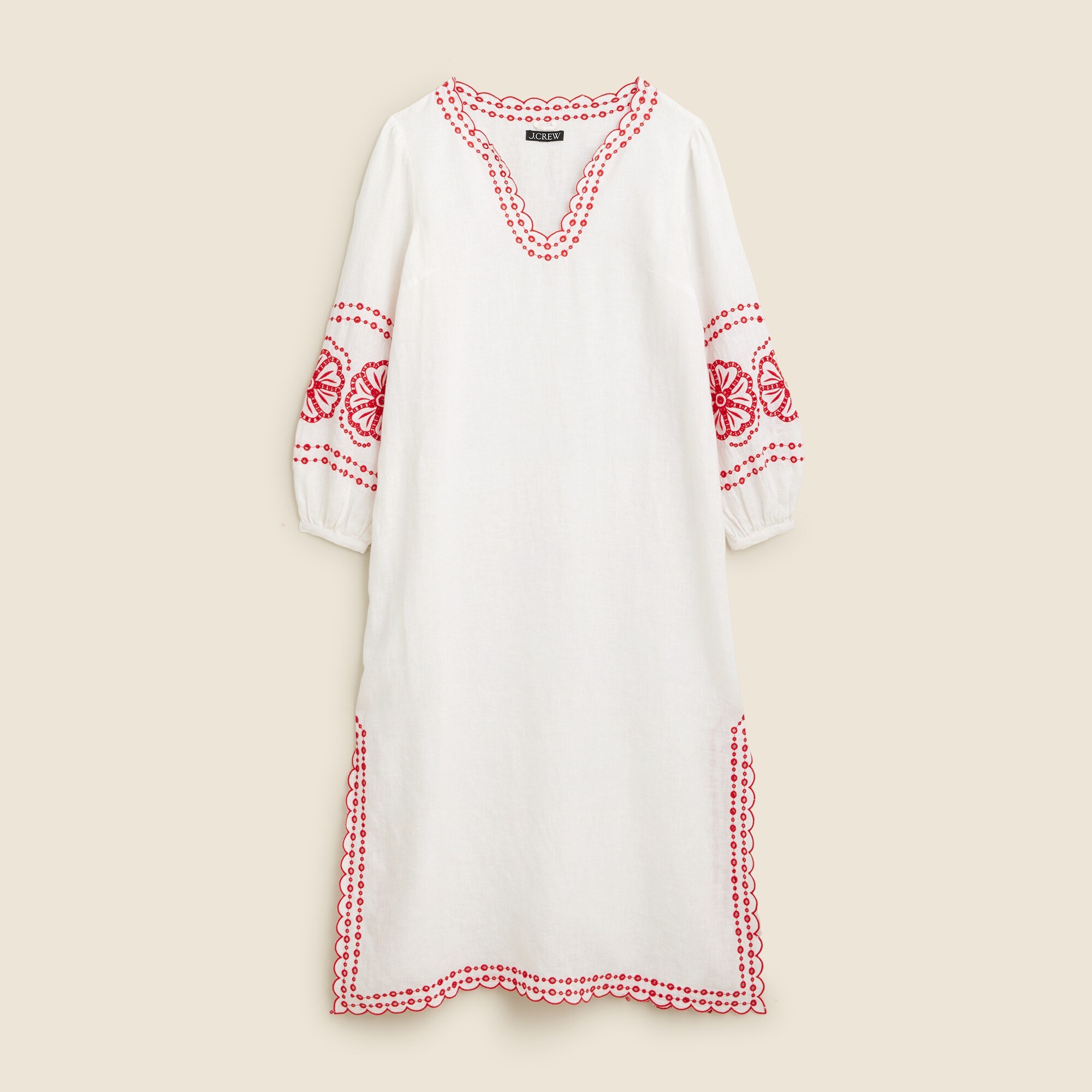 Bungalow Embroidered Dress In Linen For Women | J.Crew