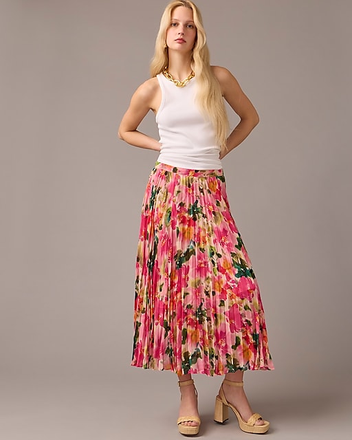  Gwyneth pleated skirt in floral chiffon