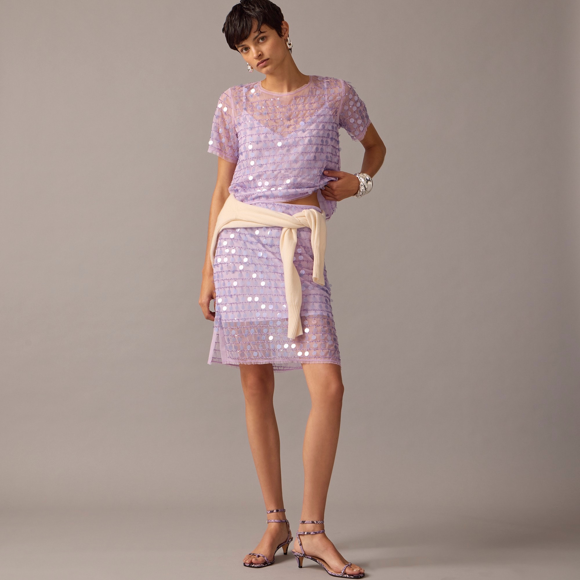j.crew: collection layered sequin slip skirt for women