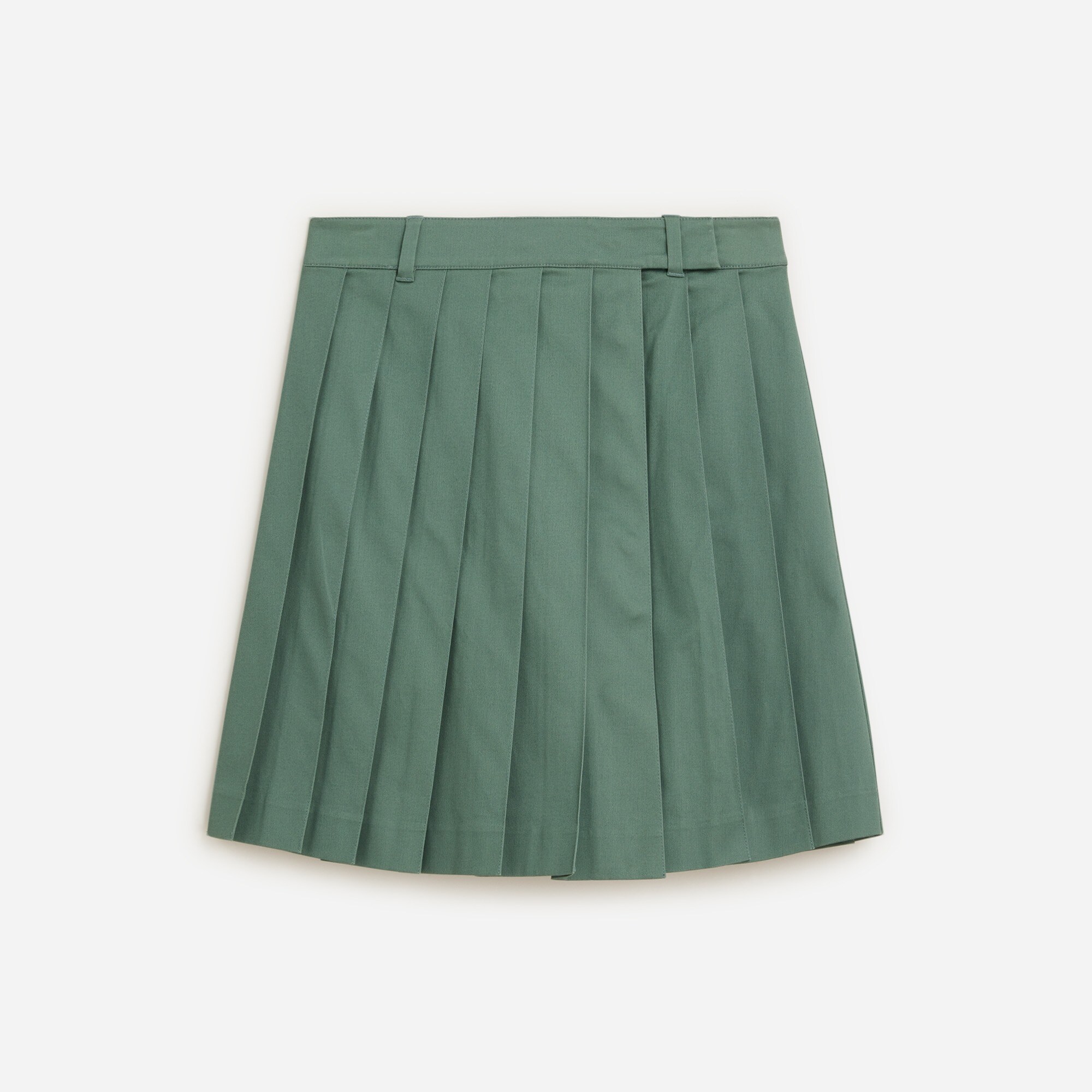 Pleated mini skirt in stretch twill
