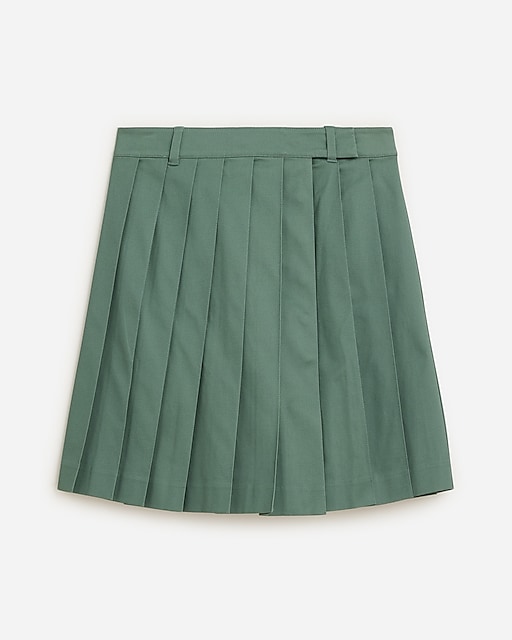  Pleated mini skirt in stretch twill