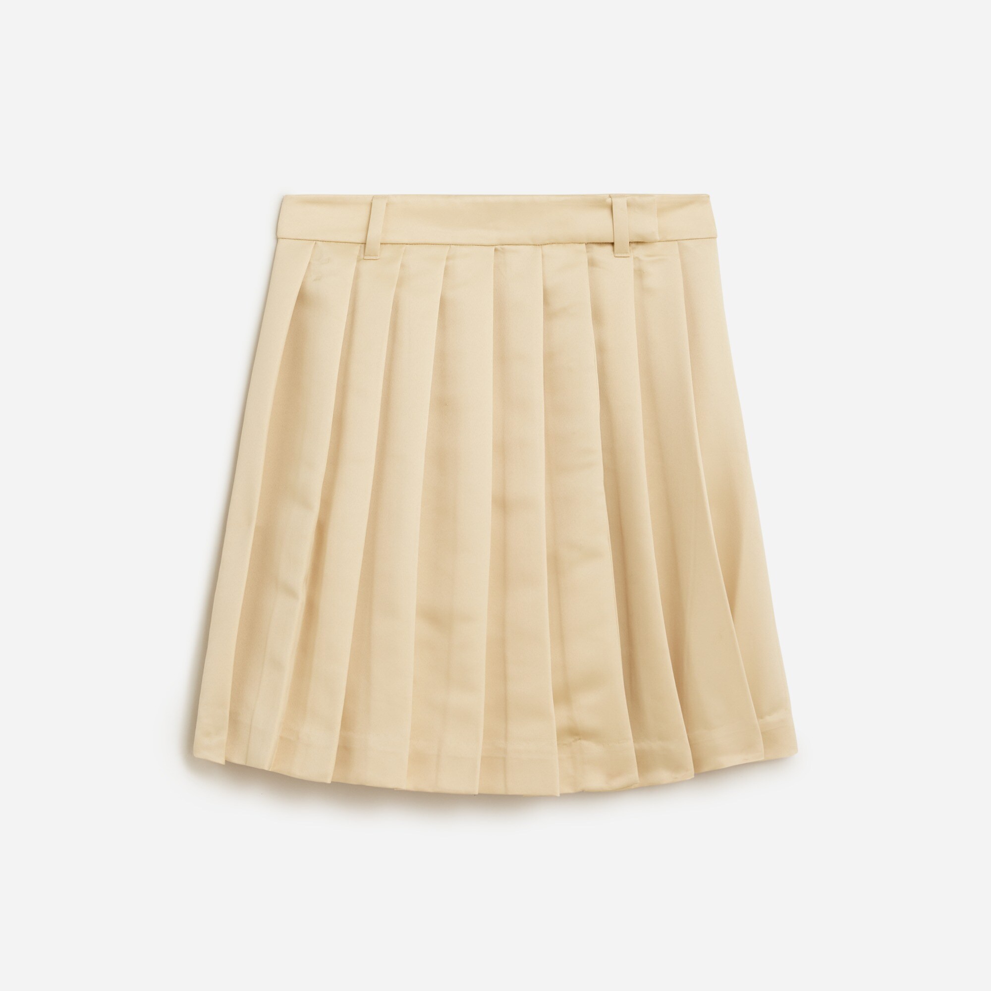 Pleated midi skirt in satin