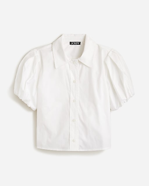  Gamine puff-sleeve shirt in cotton poplin