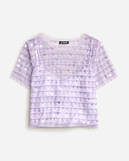  Collection layered sequin T-shirt