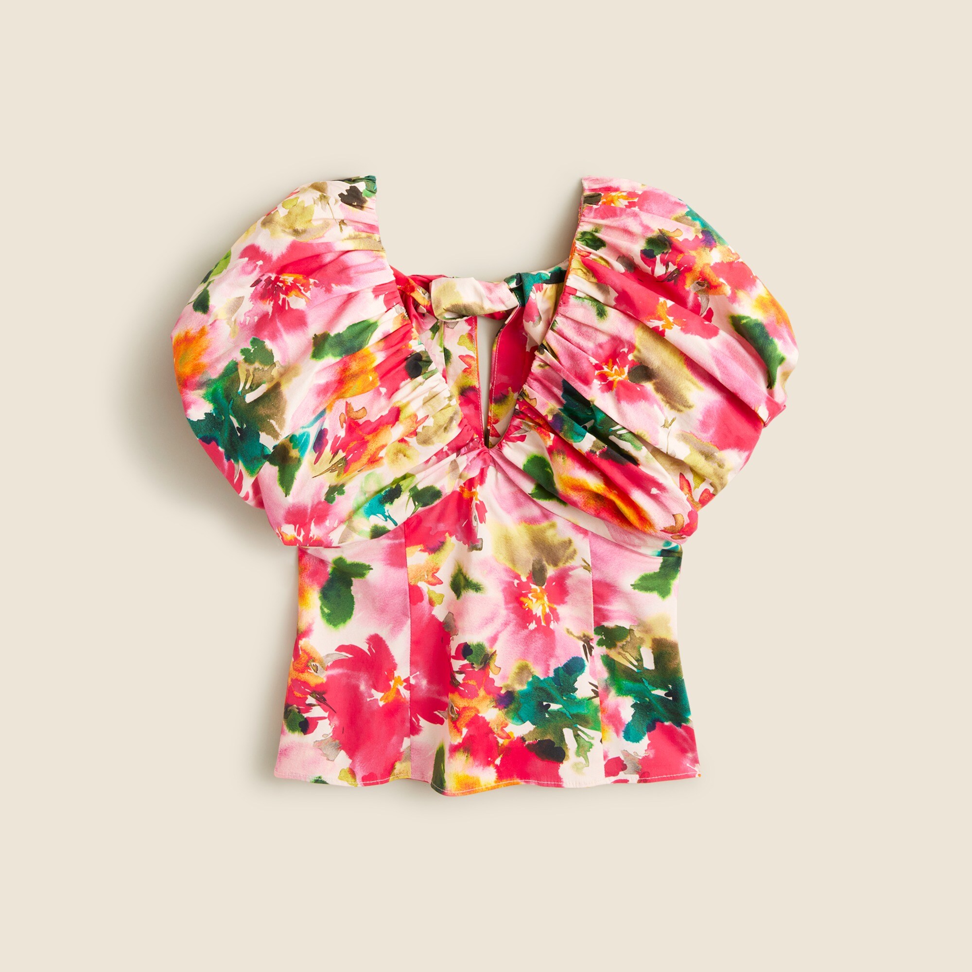 Cecily top in floral stretch cotton poplin blend