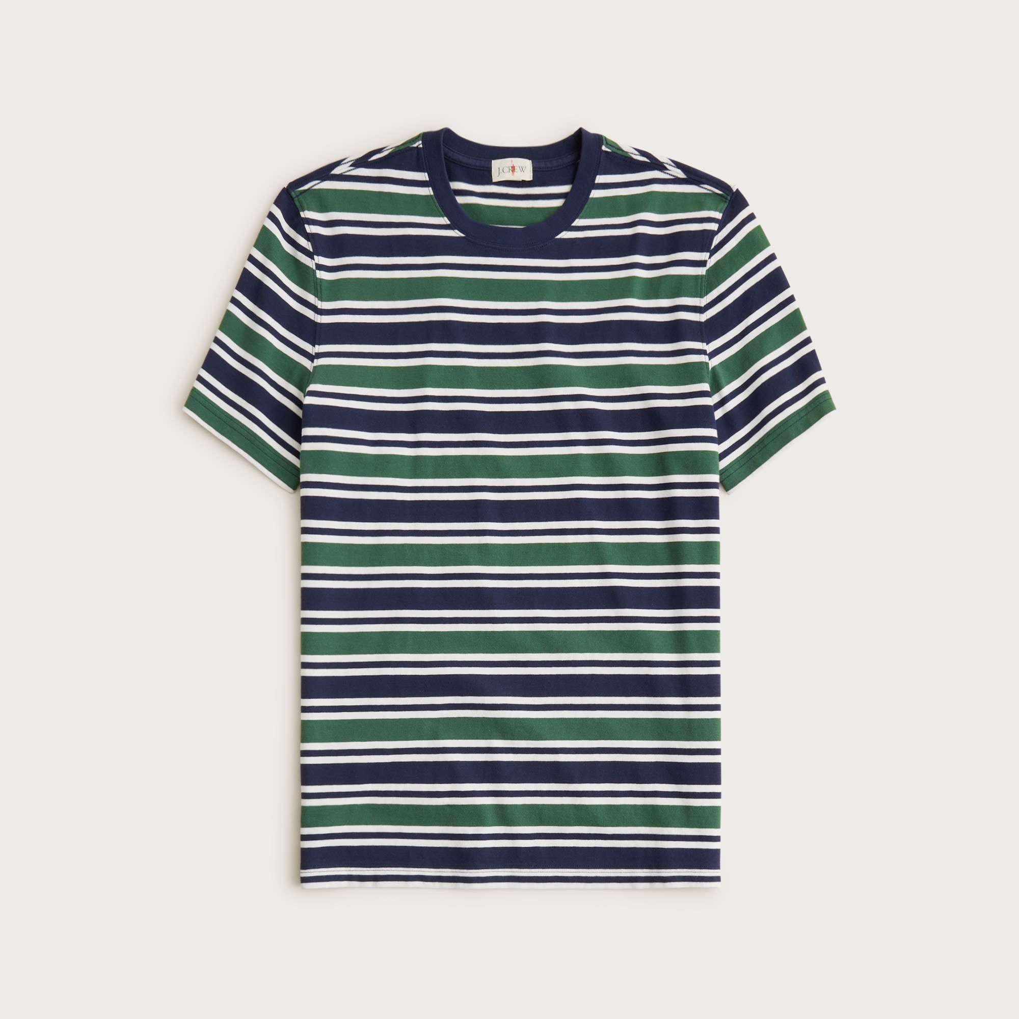 Vintage-wash cotton T-shirt in stripe