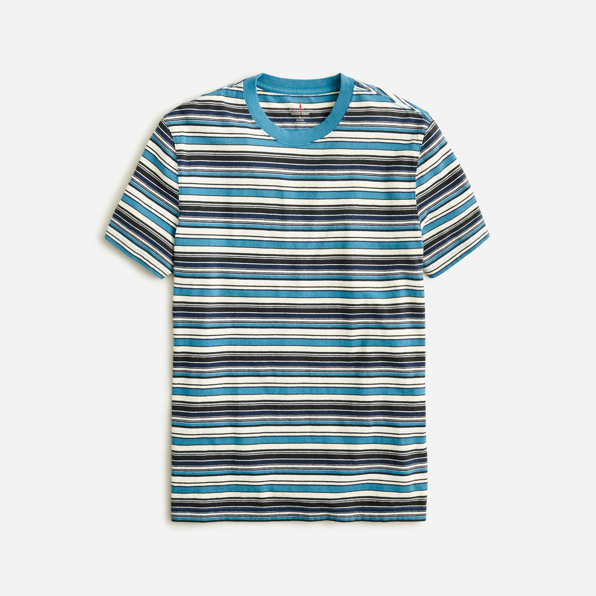  Vintage-wash cotton T-shirt in stripe