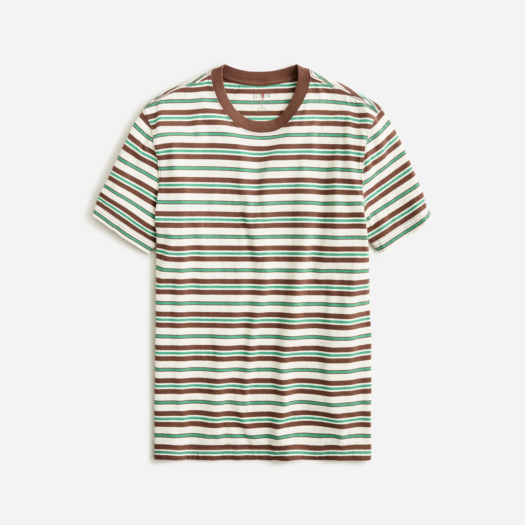 mens Vintage-wash cotton T-shirt in stripe