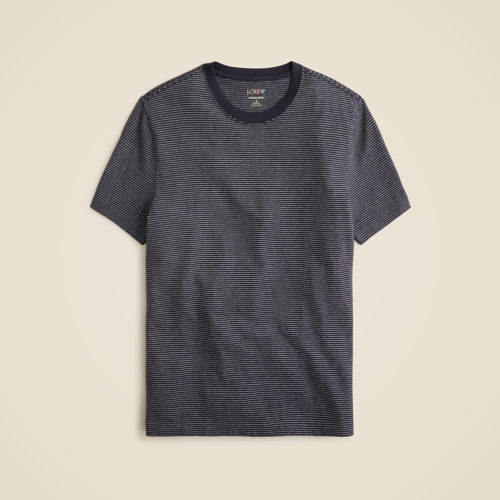 mens Vintage-wash cotton T-shirt in stripe