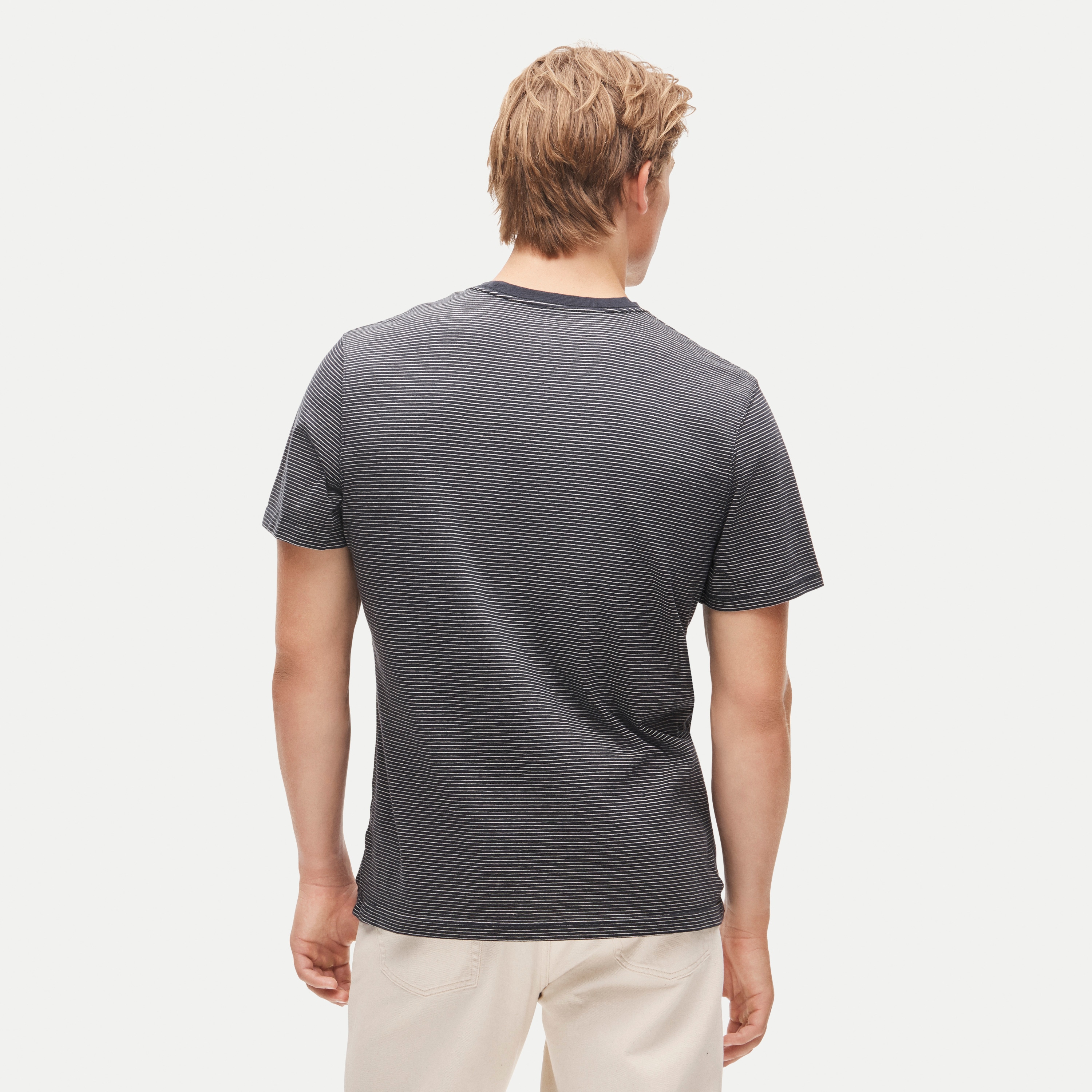 Vintage-wash cotton T-shirt in stripe
