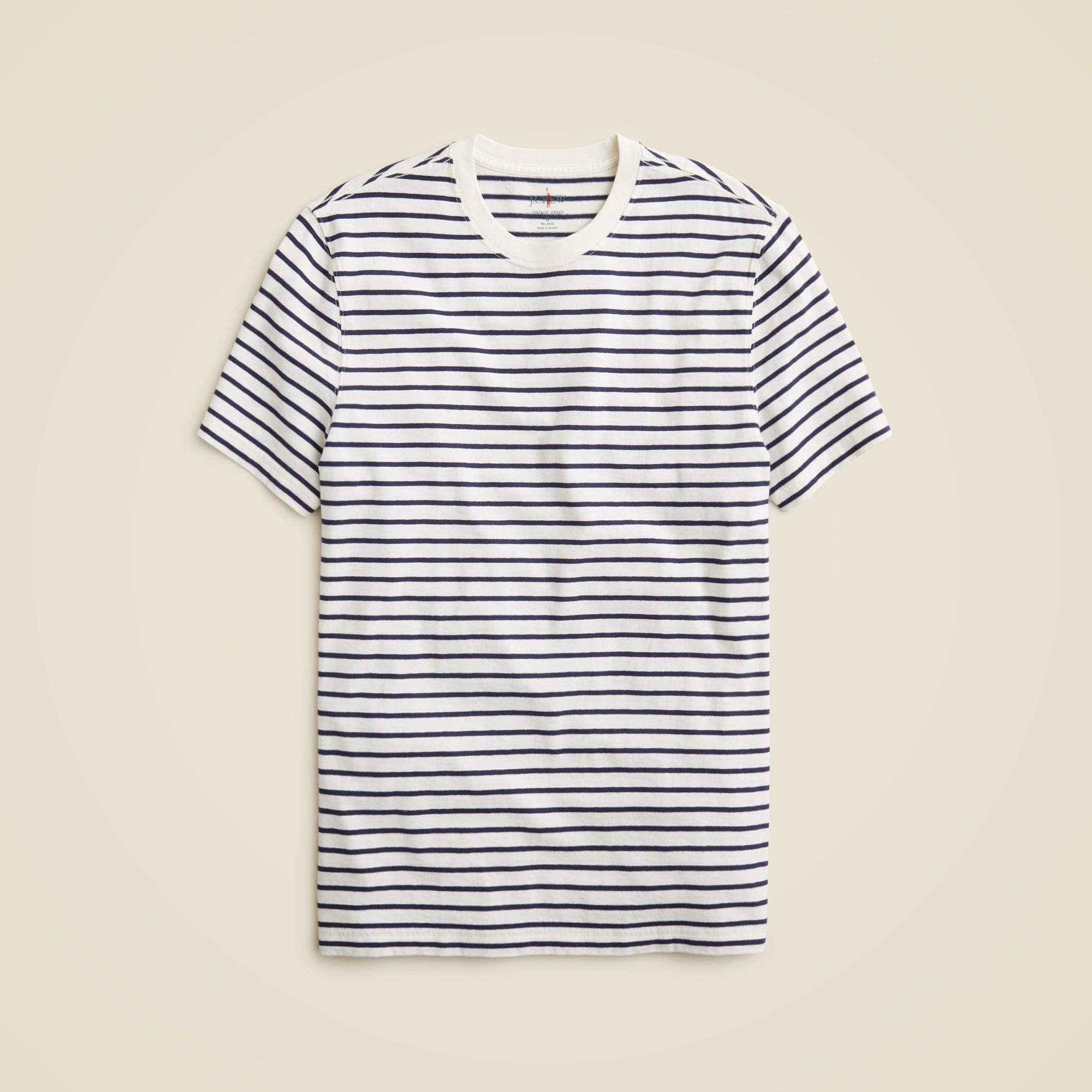 mens Vintage-wash cotton T-shirt in stripe