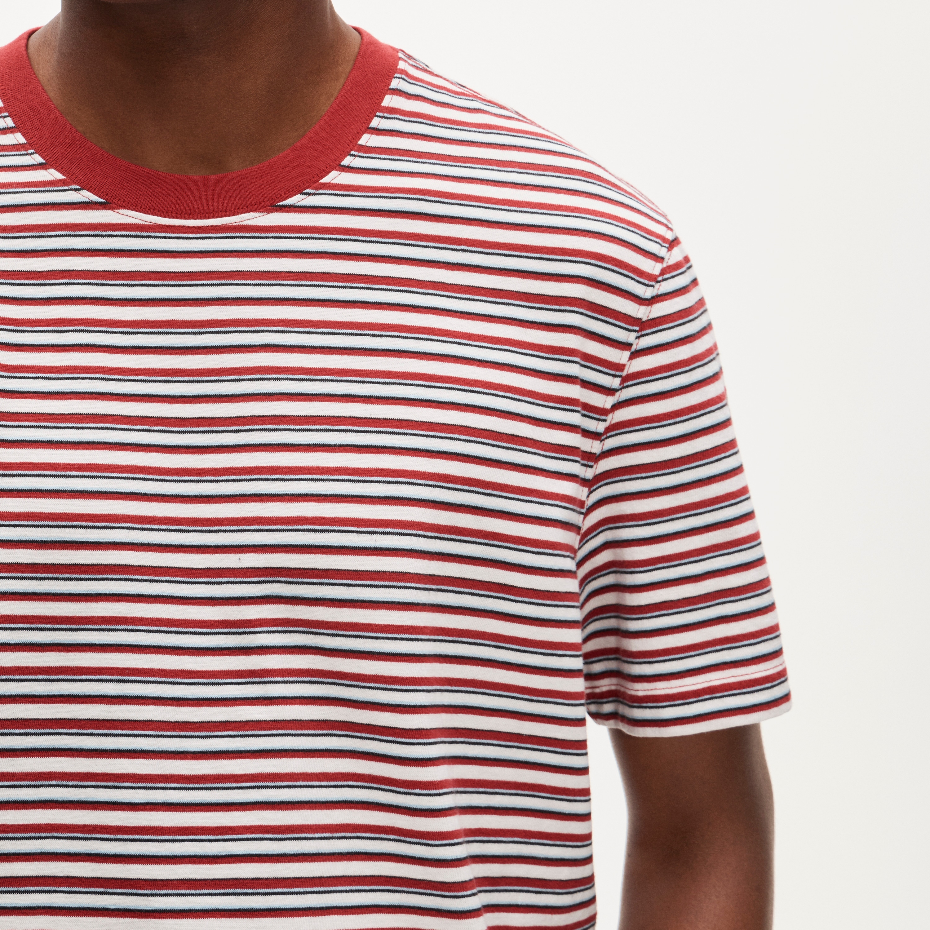 Vintage-wash cotton T-shirt in stripe