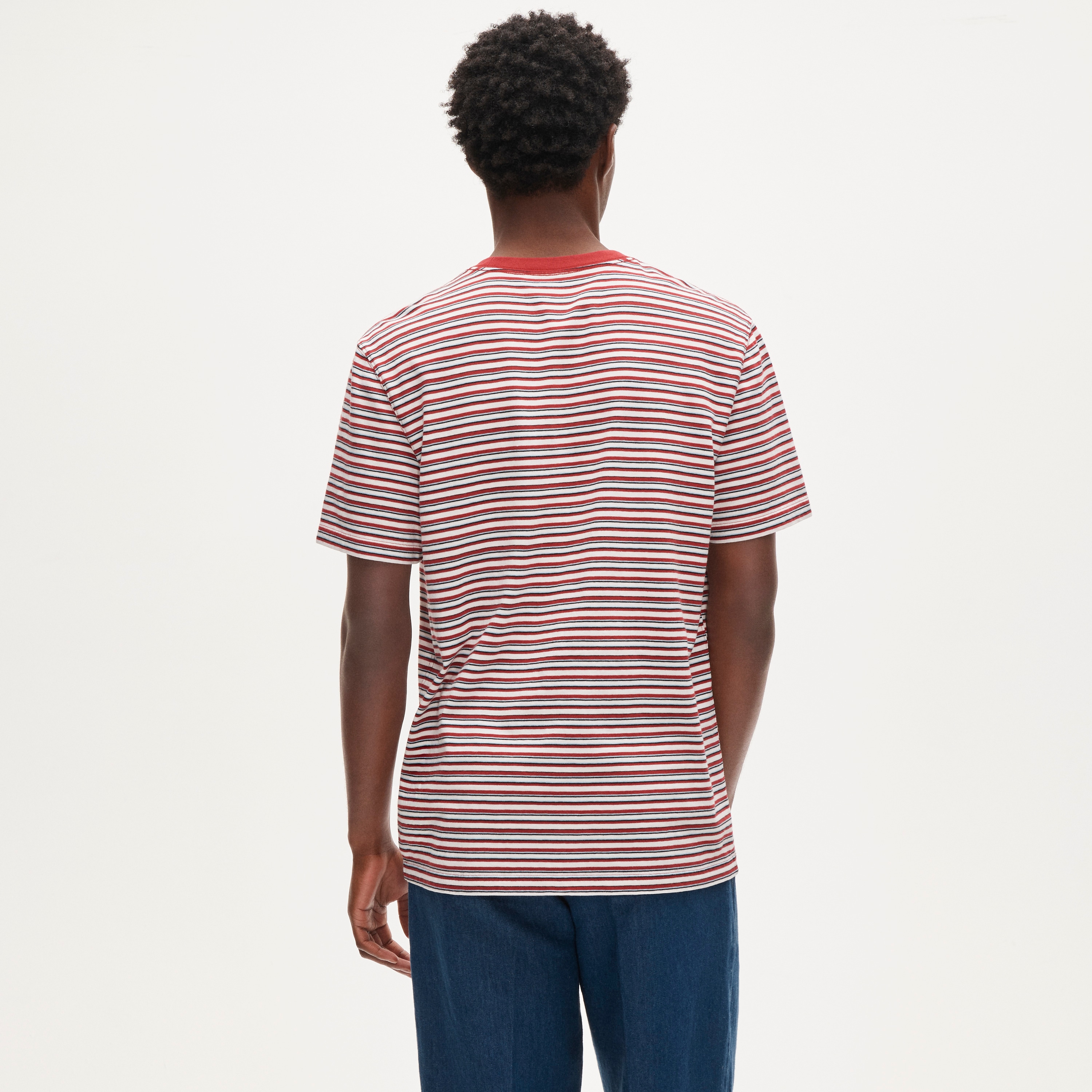 Vintage-wash cotton T-shirt in stripe