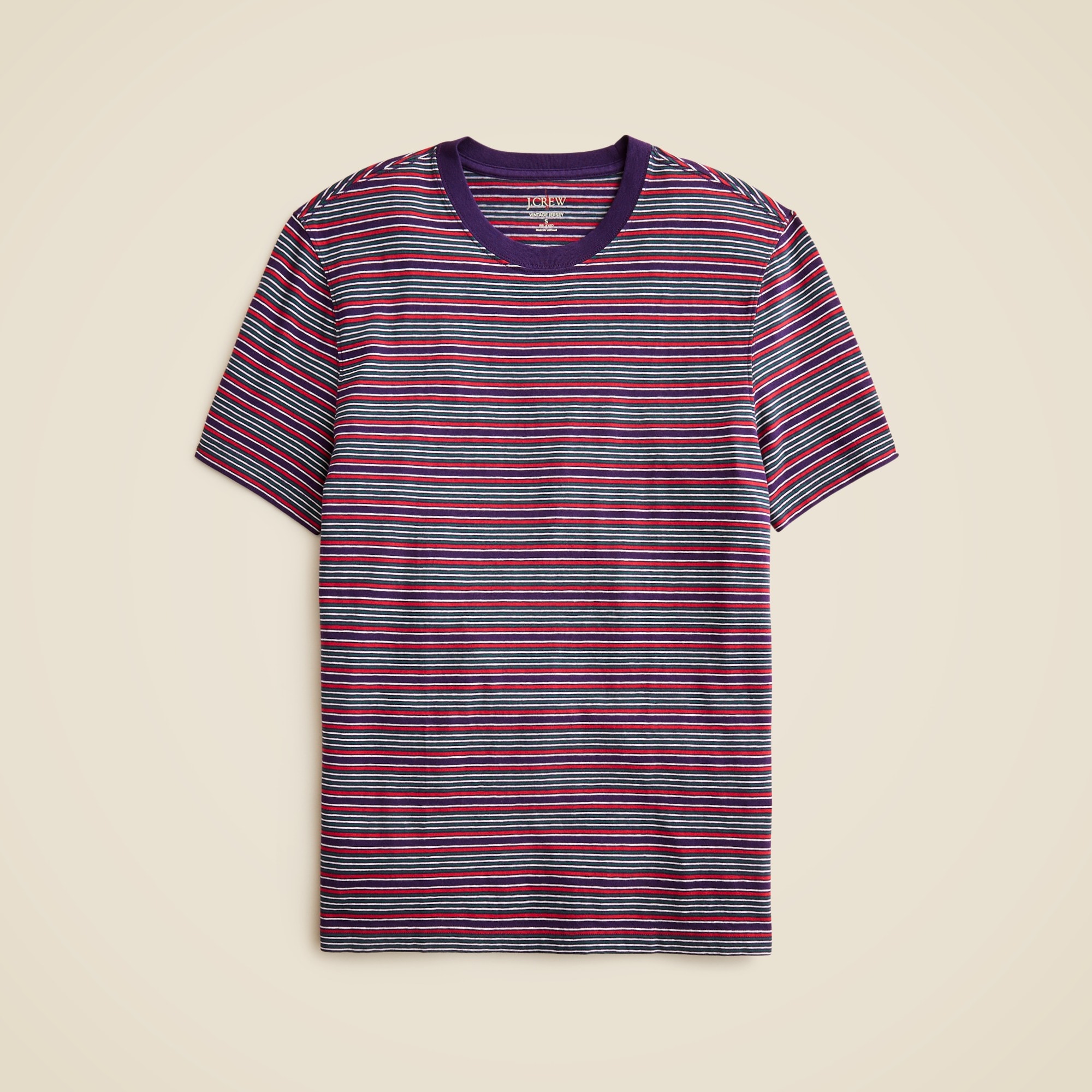 mens Vintage-wash cotton T-shirt in stripe