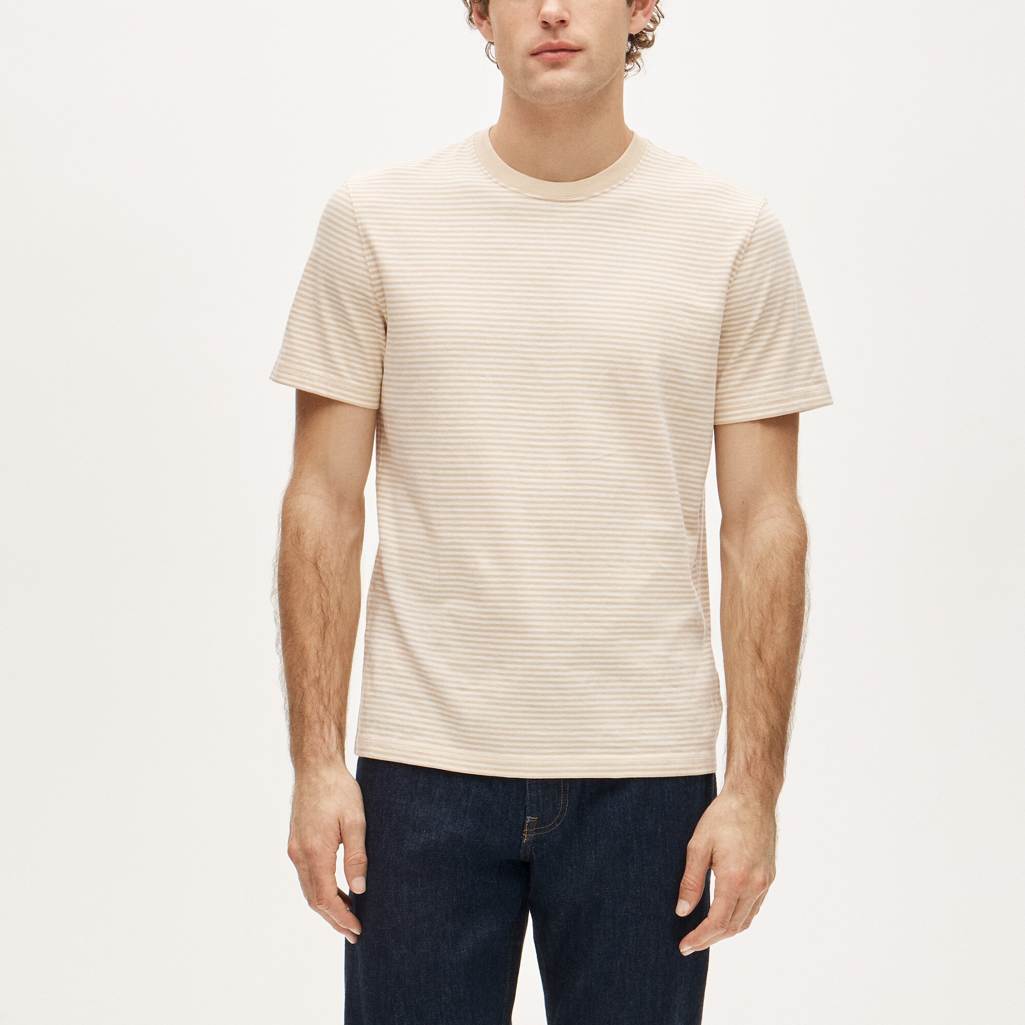 Vintage-wash cotton T-shirt in stripe